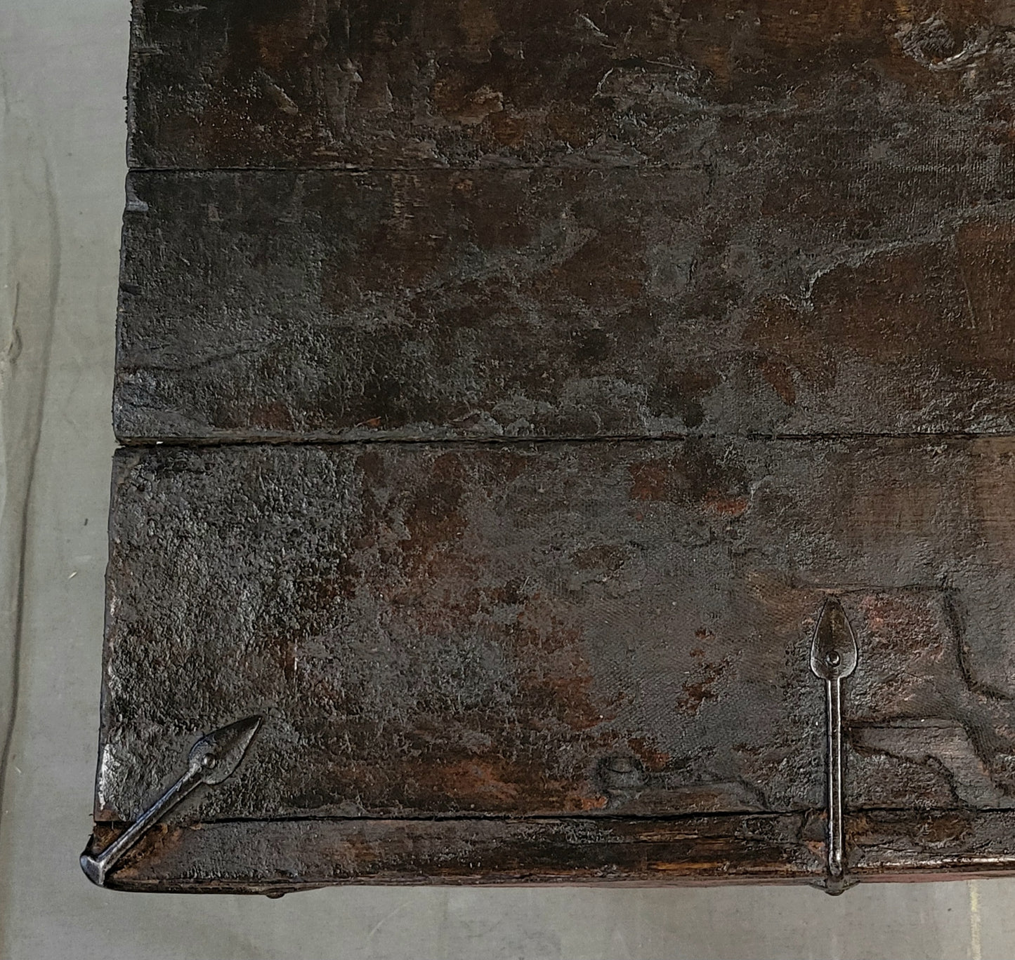 Antique Early 1900s Tibetan Trunk With Original Paint in Dragon Motif