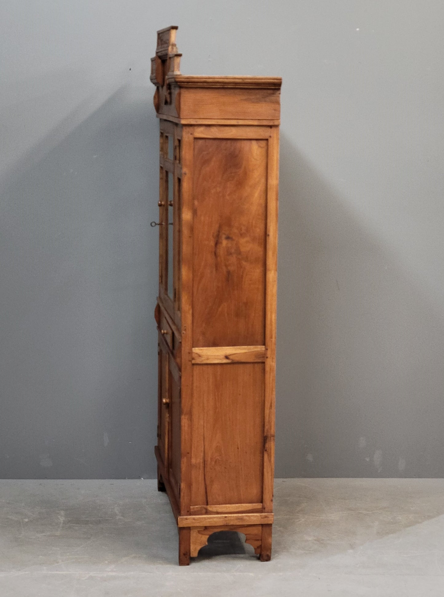 Antique Dutch Colonial Glass Door Cabinet