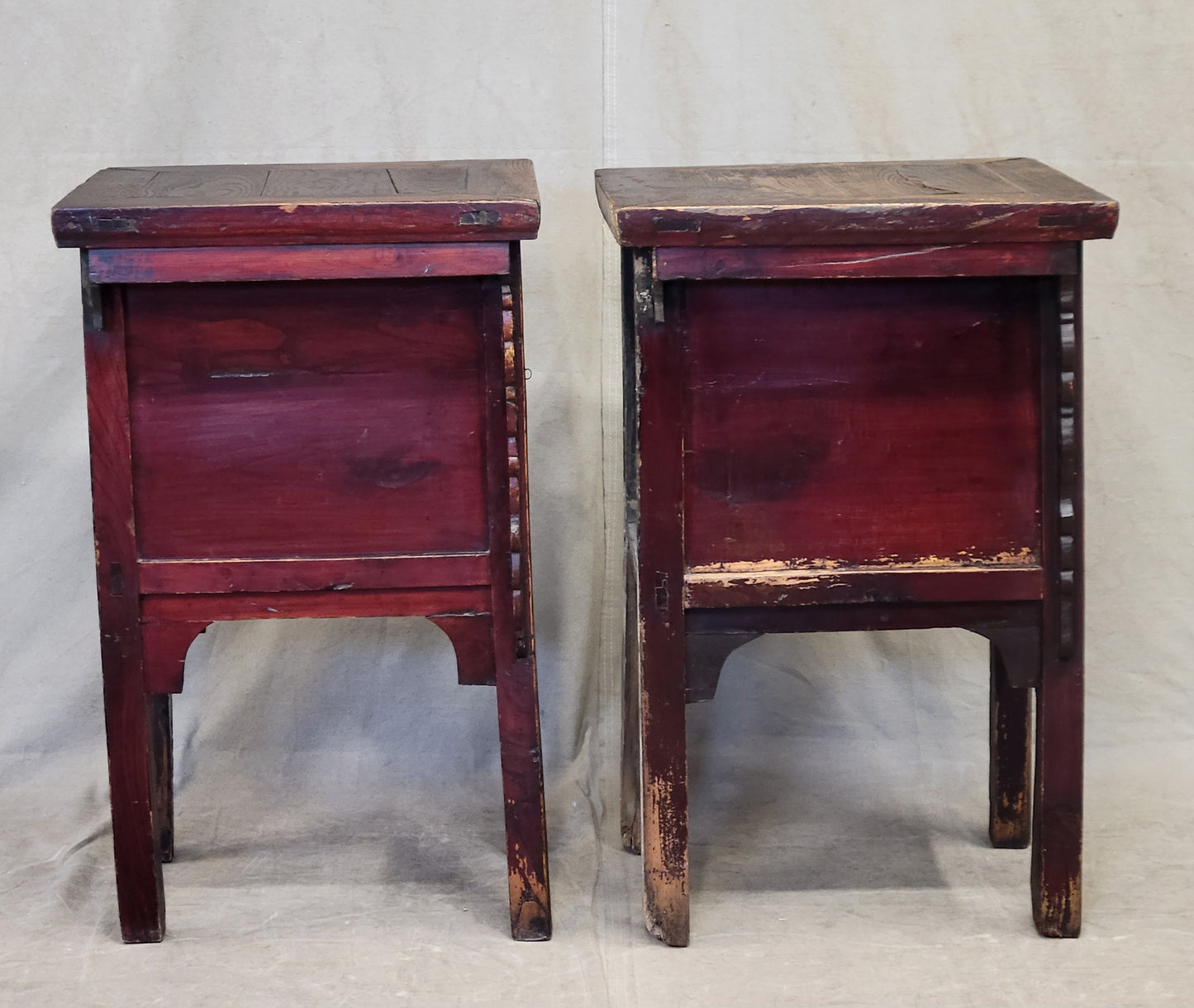 Antique Chinese Elm Side Tables / Altar Tables - a Near Pair