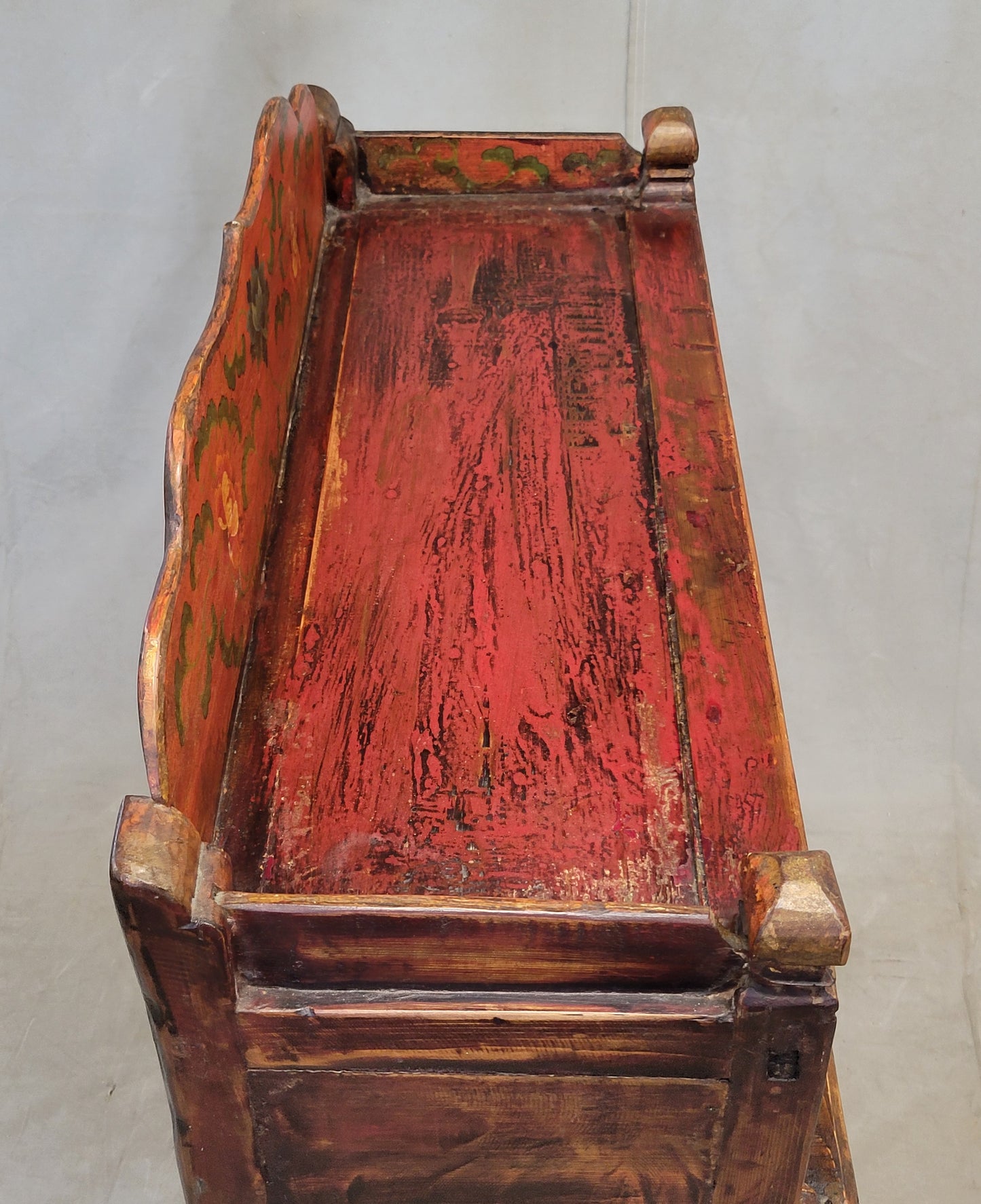 Antique 1920s Tibetan Stepped Storage Altar Cabinet