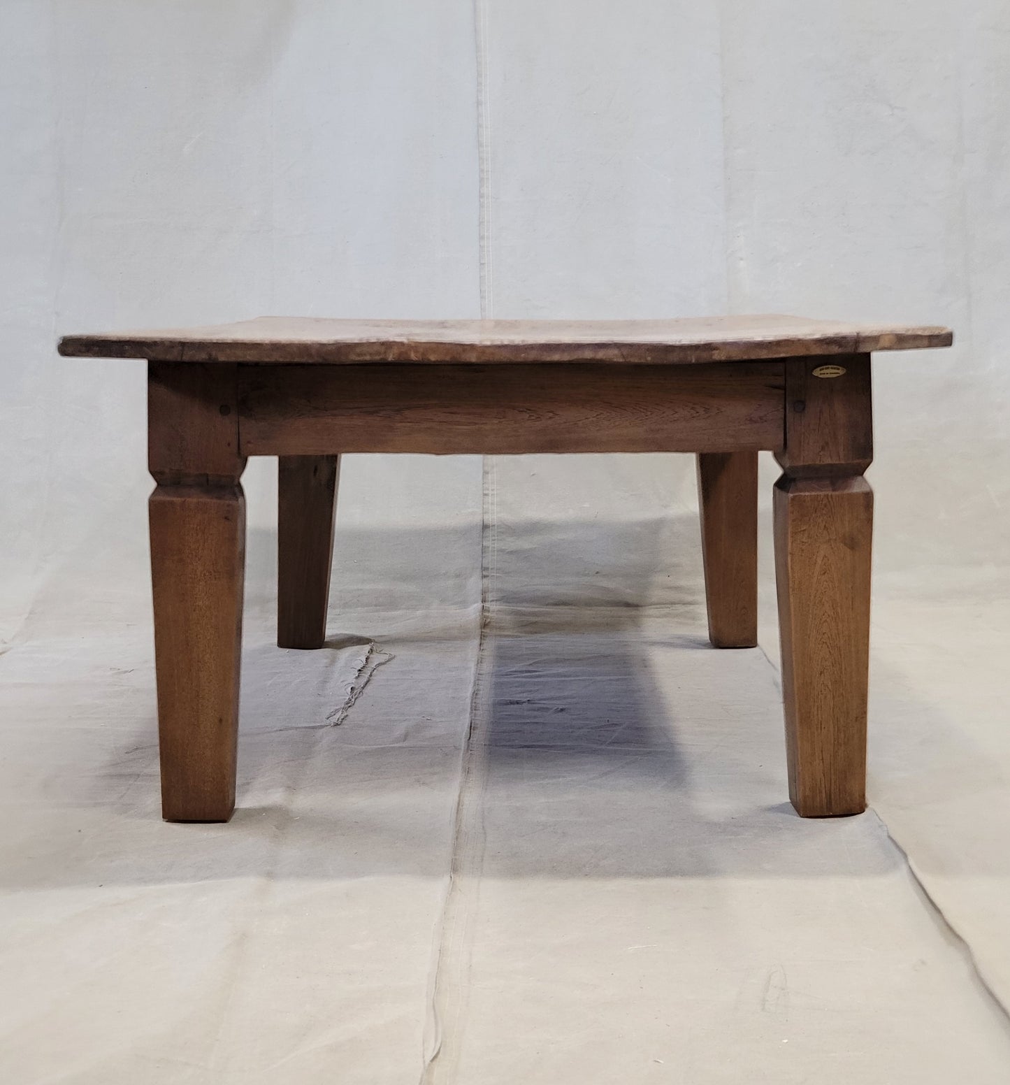 Vintage Rustic Single Slab Burl Teak Coffee Table by the Jason Scott Collection