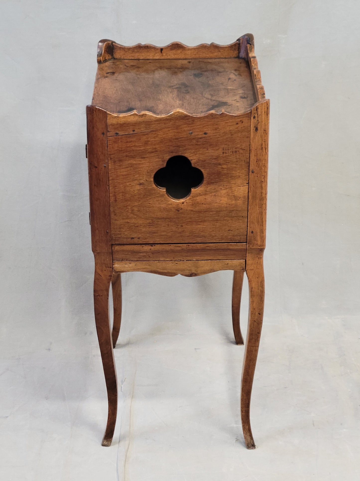 Antique 19th Century French Louis XV Style Walnut and Cherry Table De Chevet (Bedside Table)