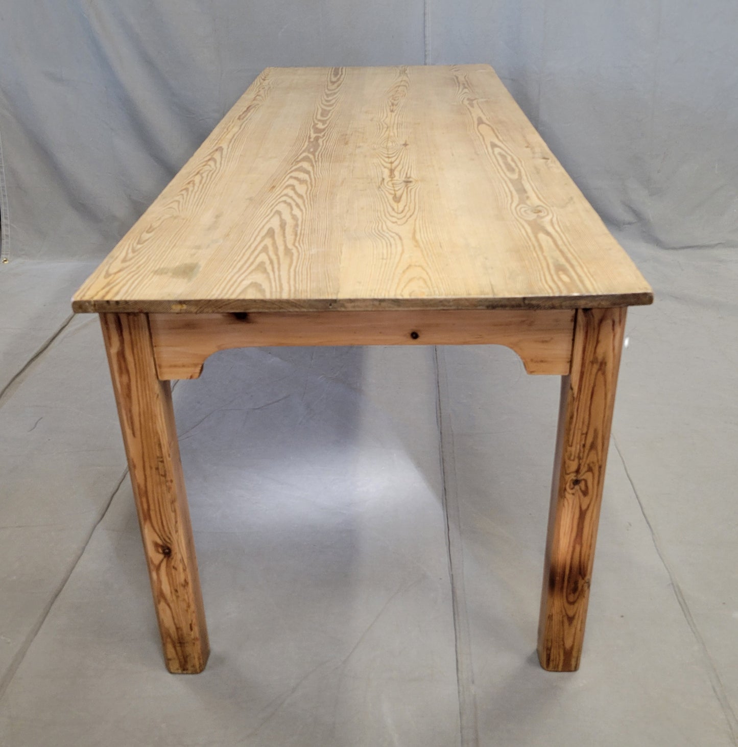 Vintage European Scrubbed Pine Rustic Farmhouse Table