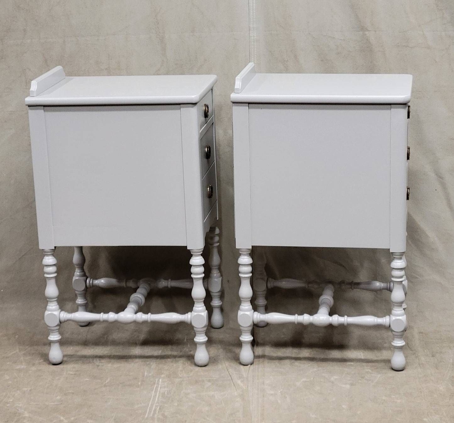 Vintage Gustavian Gray Nightstands - a Pair