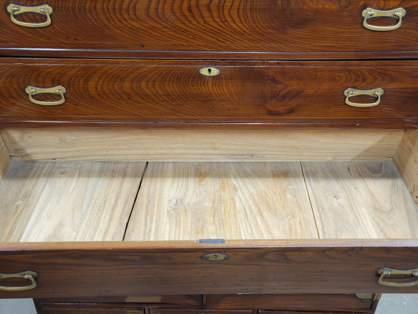 Vintage Large Japanese 14 Drawer Tansu Chest With European Influence