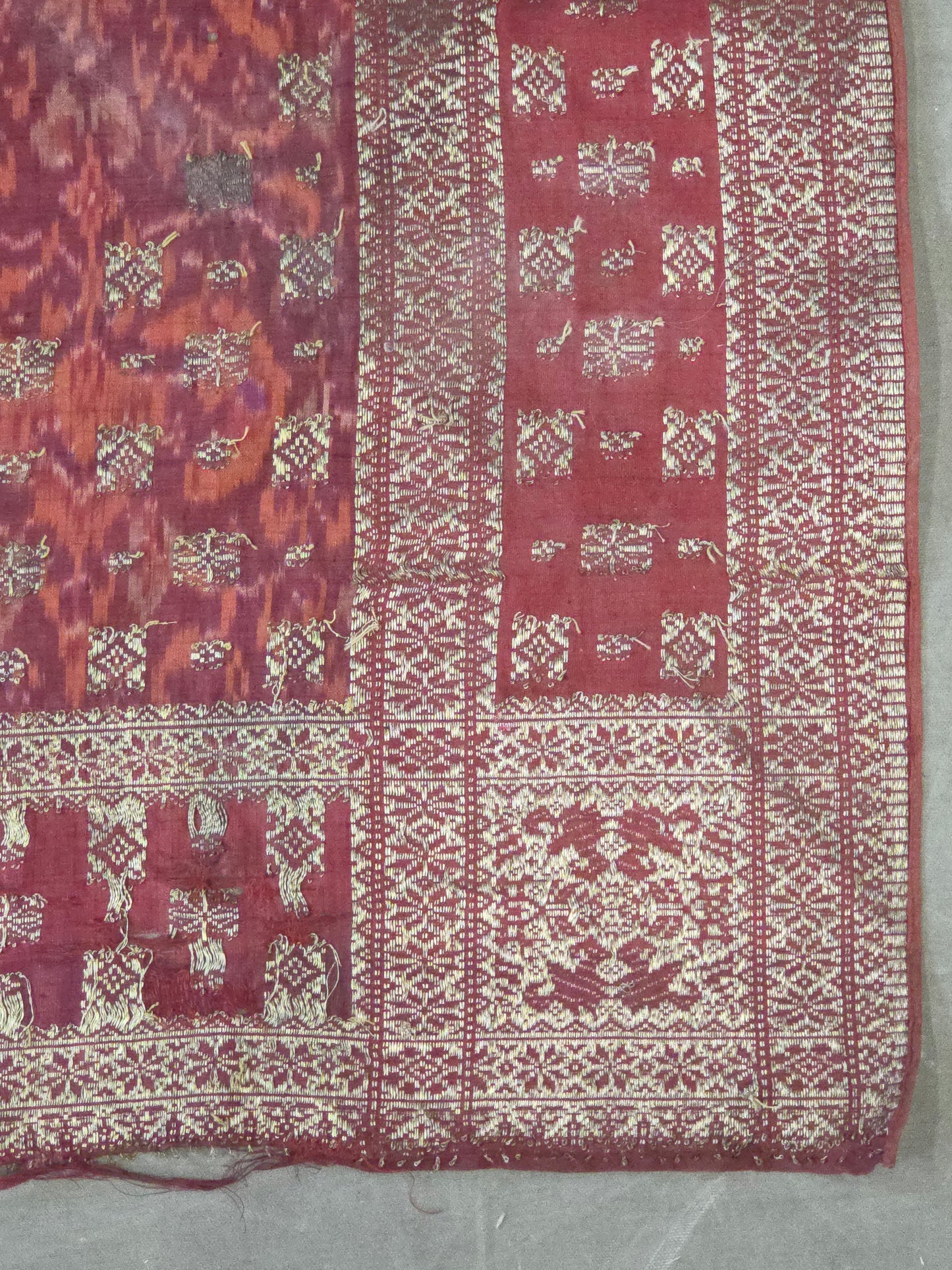 Antique Early 20th century Malaysian Ikat Songket Head Cloth from Sumatra