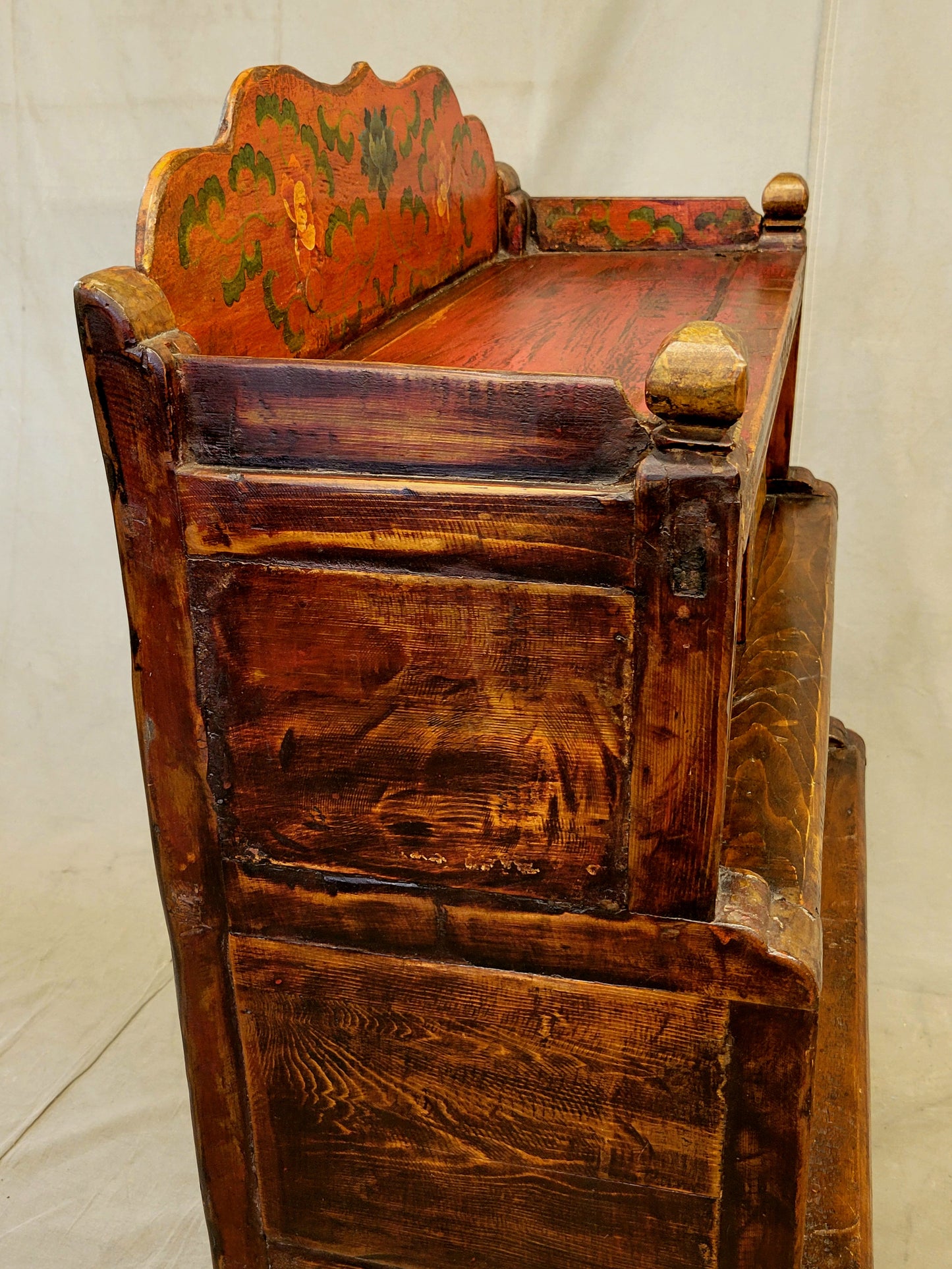 Antique 1920s Tibetan Stepped Storage Altar Cabinet