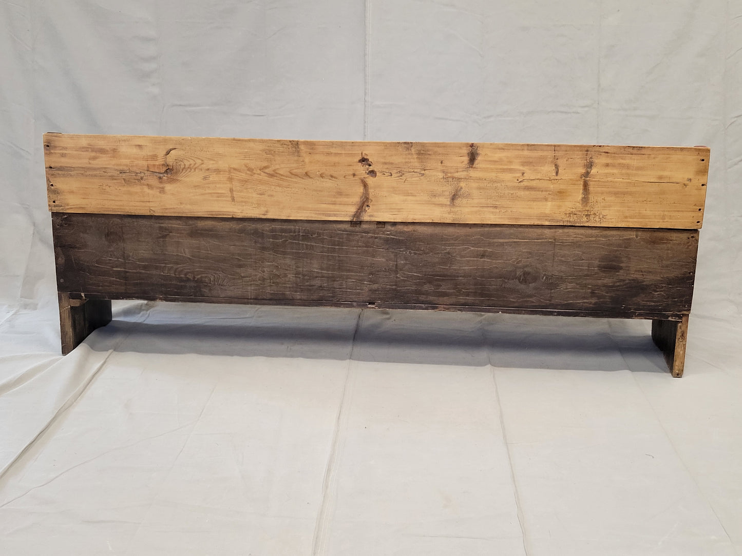 Antique Eastern European Hand Painted Pine Long Storage Bench