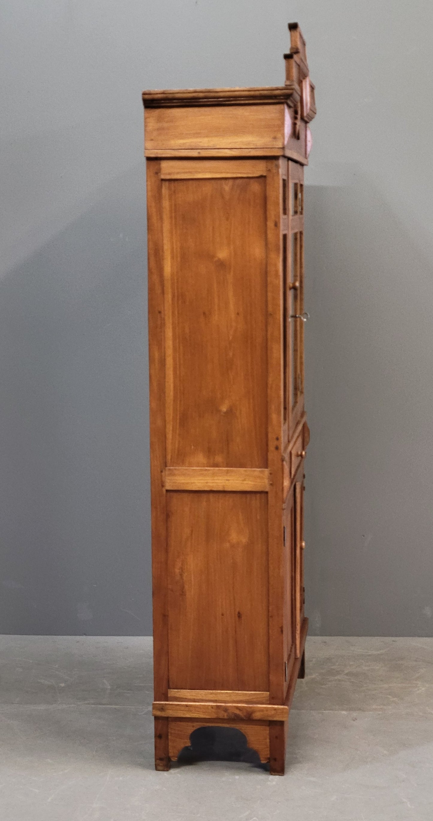 Antique Dutch Colonial Glass Door Cabinet