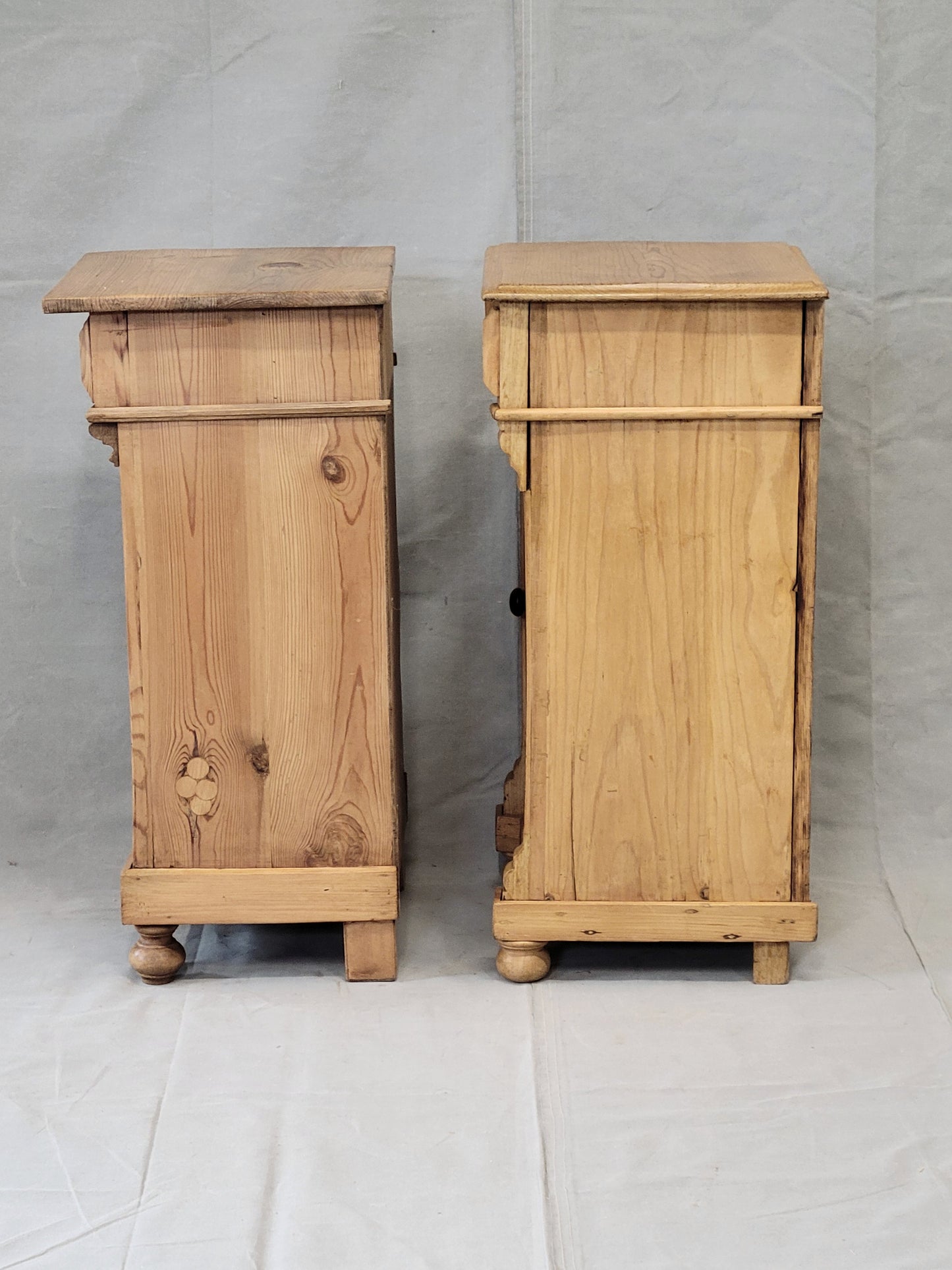 Antique Eastern European Pine Nightstands - a Near Pair