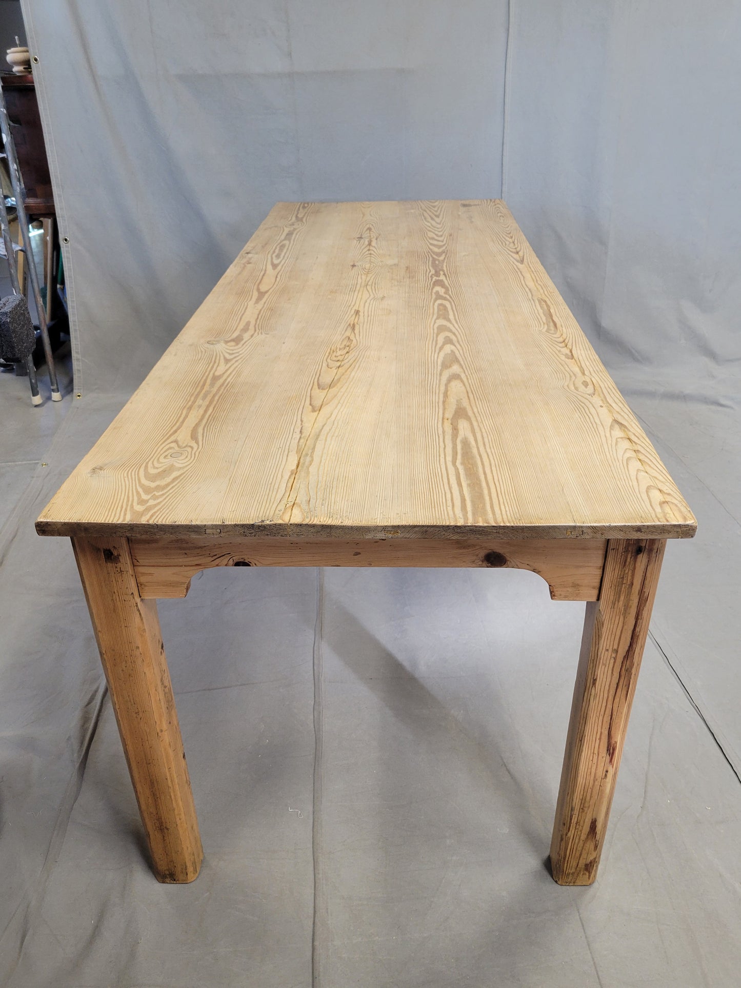 Vintage European Scrubbed Pine Rustic Farmhouse Table