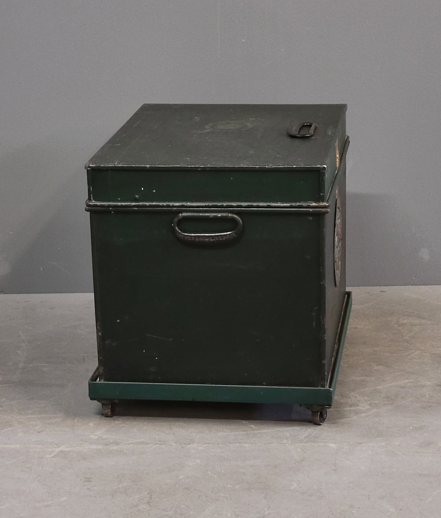 Antique English Iron Milner's Patent Fire Resisting Safe Painted Green (CH)
