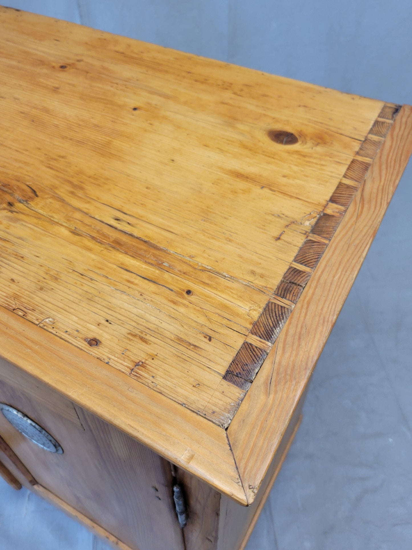 Antique German Pine Locking Pie or Larder Cabinet