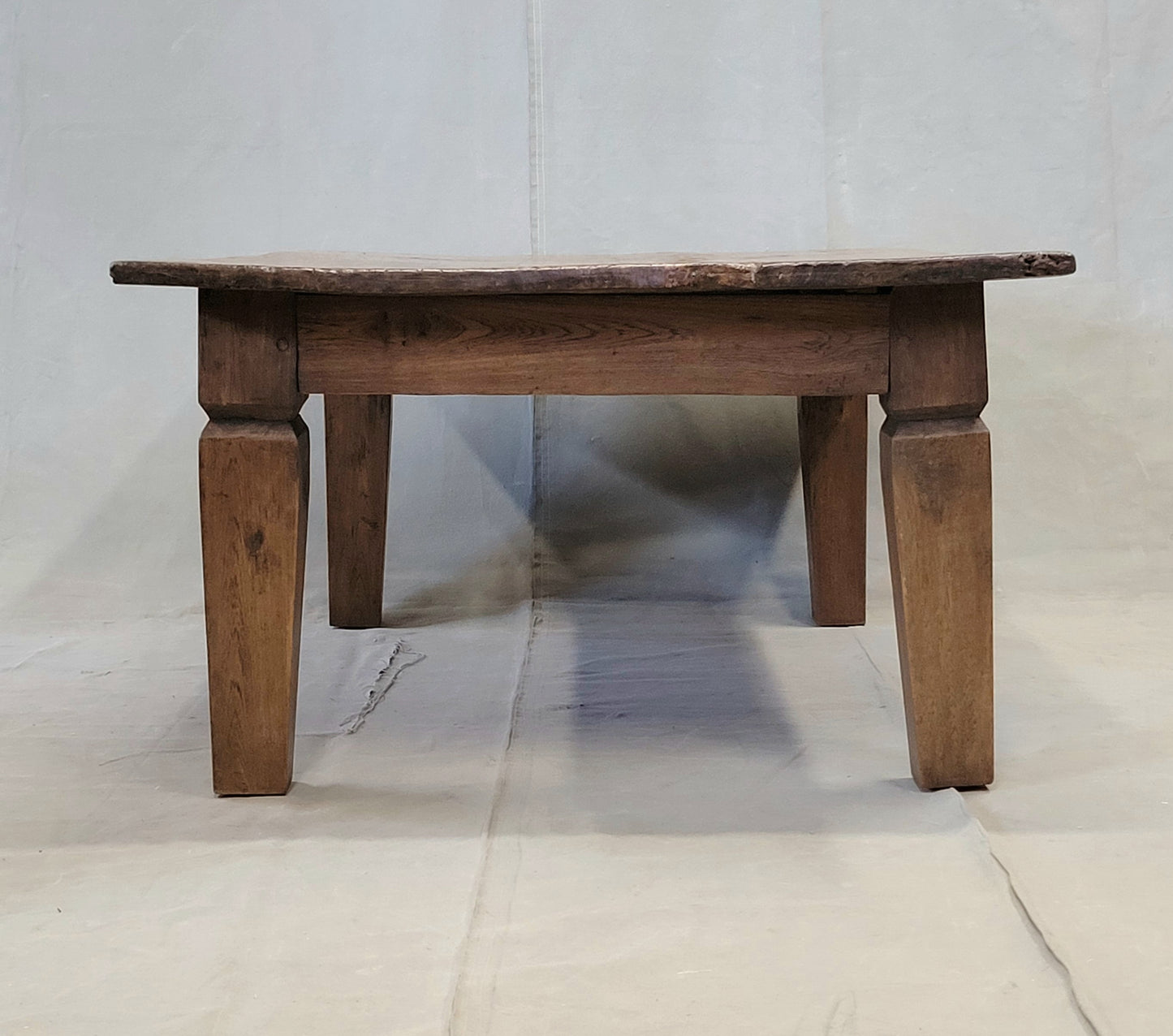 Vintage Rustic Single Slab Burl Teak Coffee Table by the Jason Scott Collection