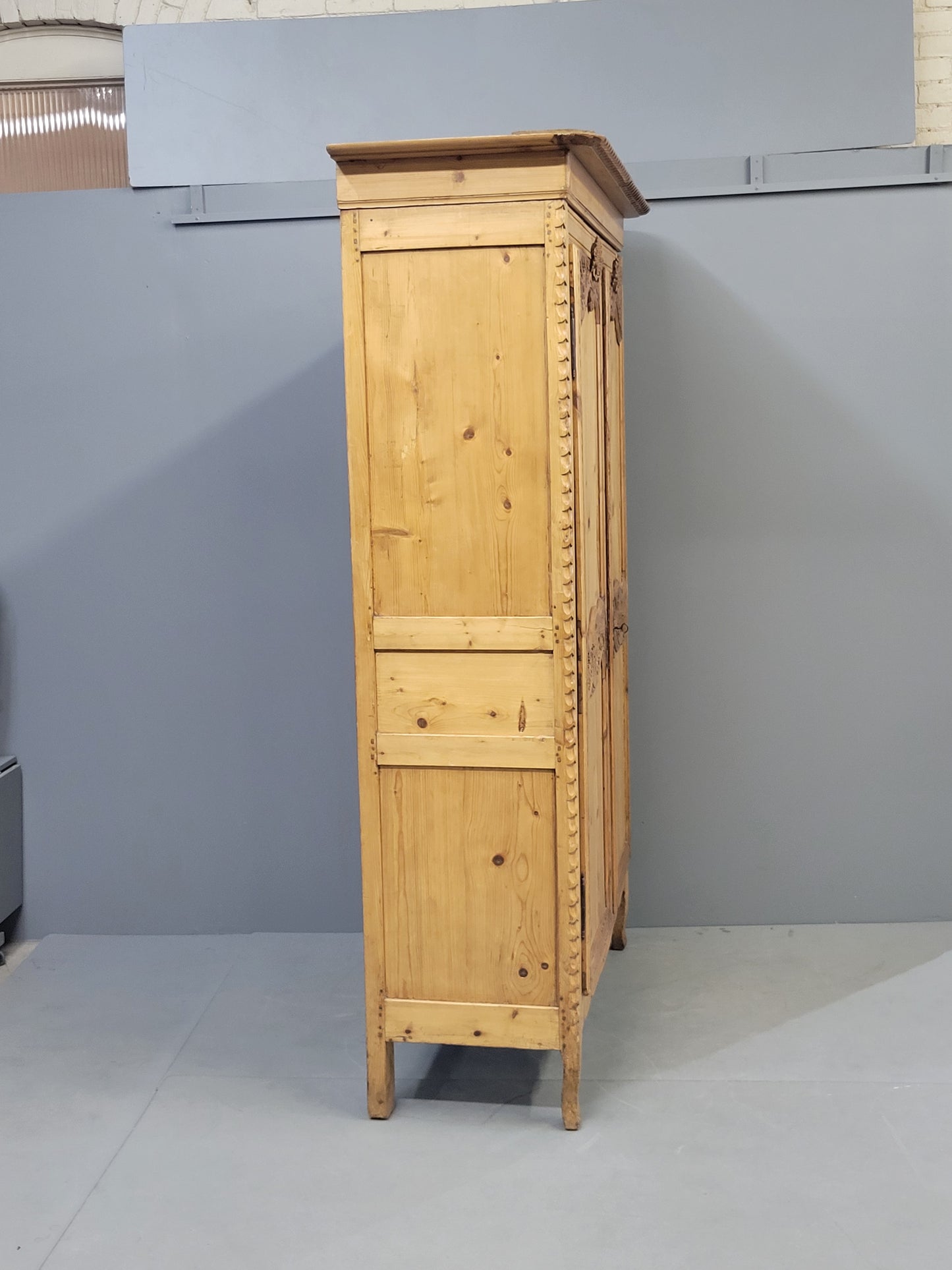 Antique Circa 1870 French Provincial Pine Wedding Armoire