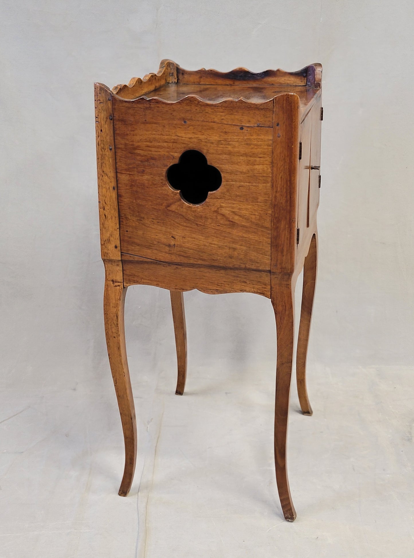 Antique 19th Century French Louis XV Style Walnut and Cherry Table De Chevet (Bedside Table)