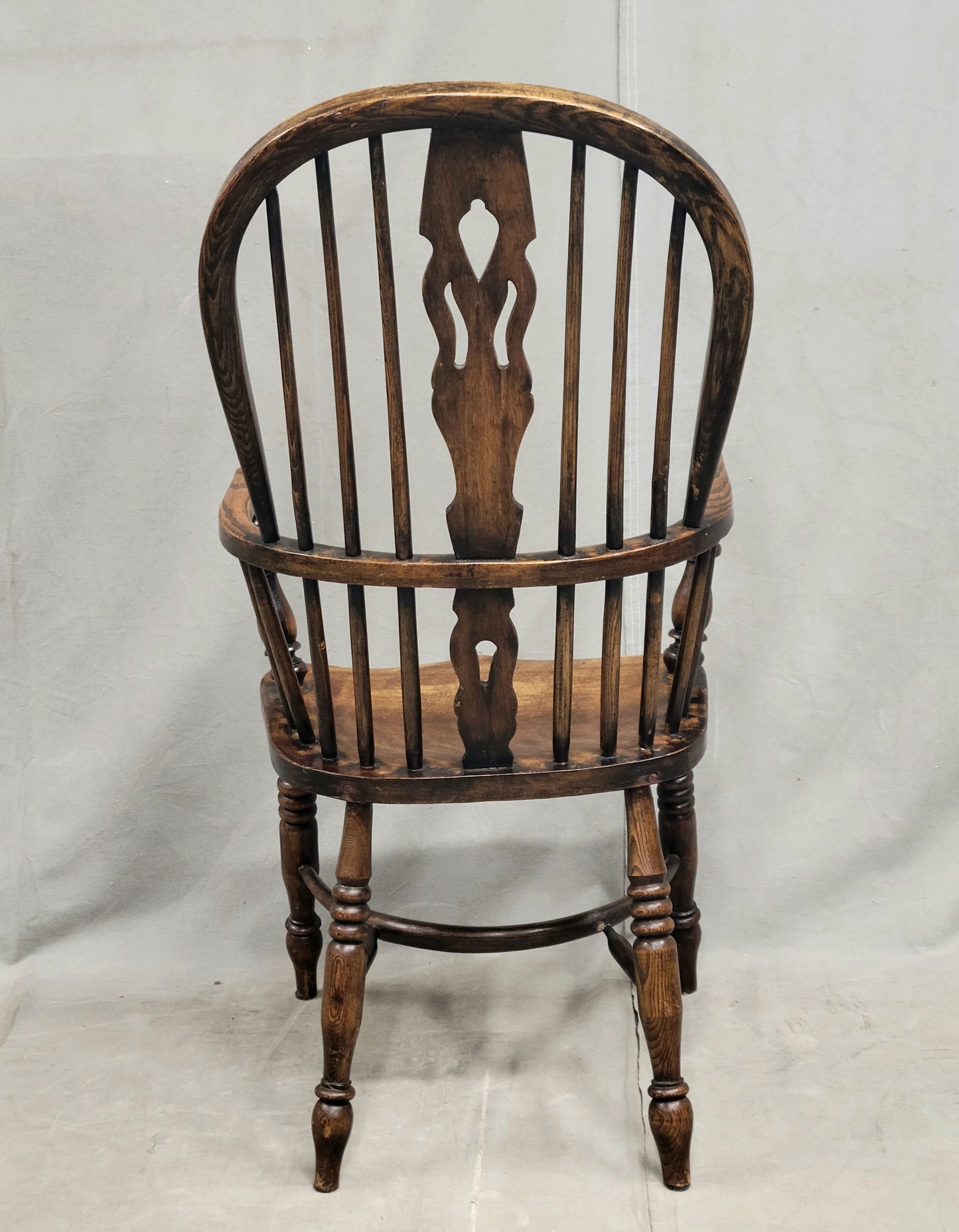 Vintage English Oak and Elm Windsor Chairs - A Pair