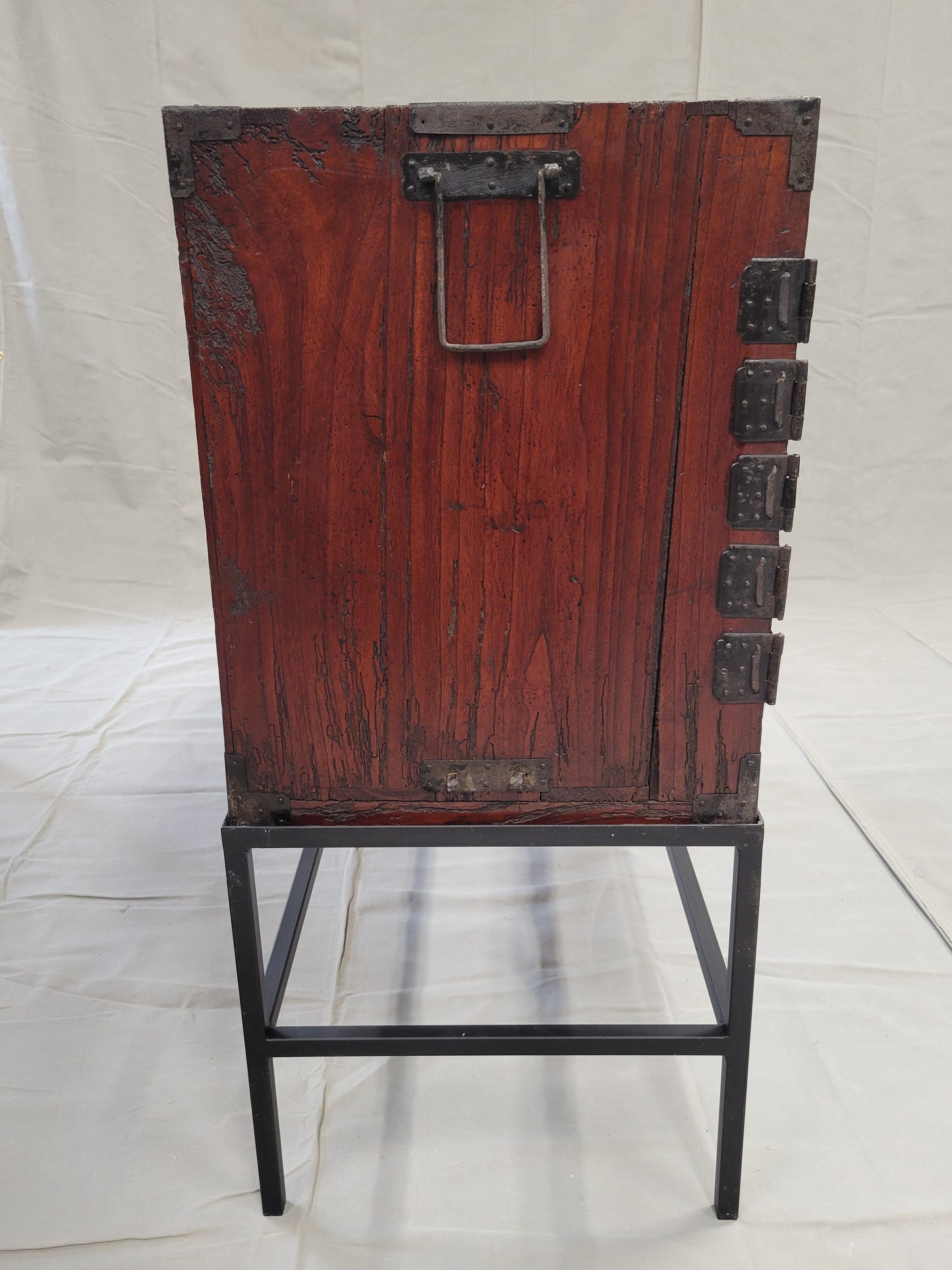 Antique Japanese Tansu Chest With Drawers on Contemporary Metal Stand