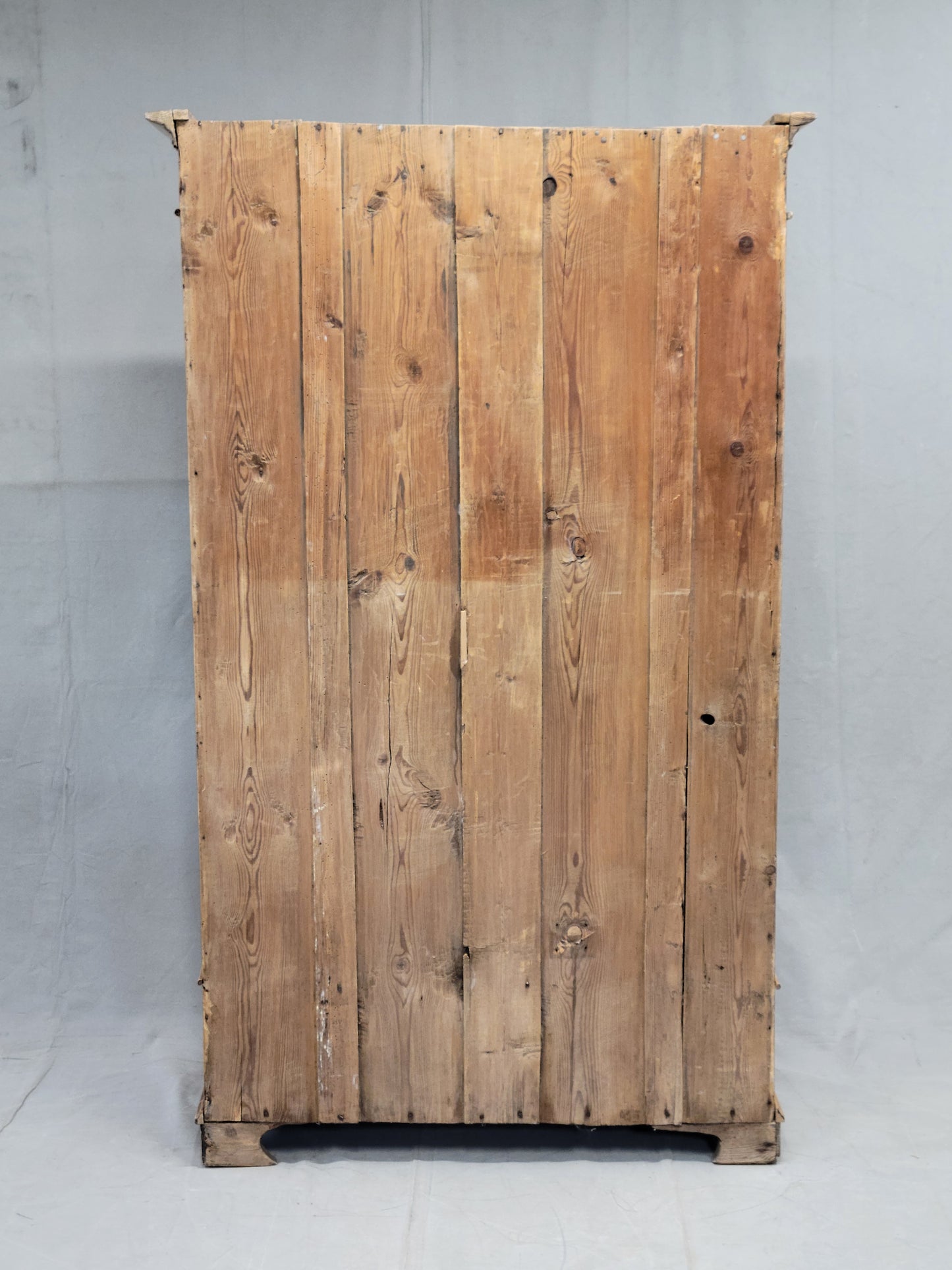 Antique 19th Century Danish Scandinavian Pine Bow Front Armoire Wardrobe