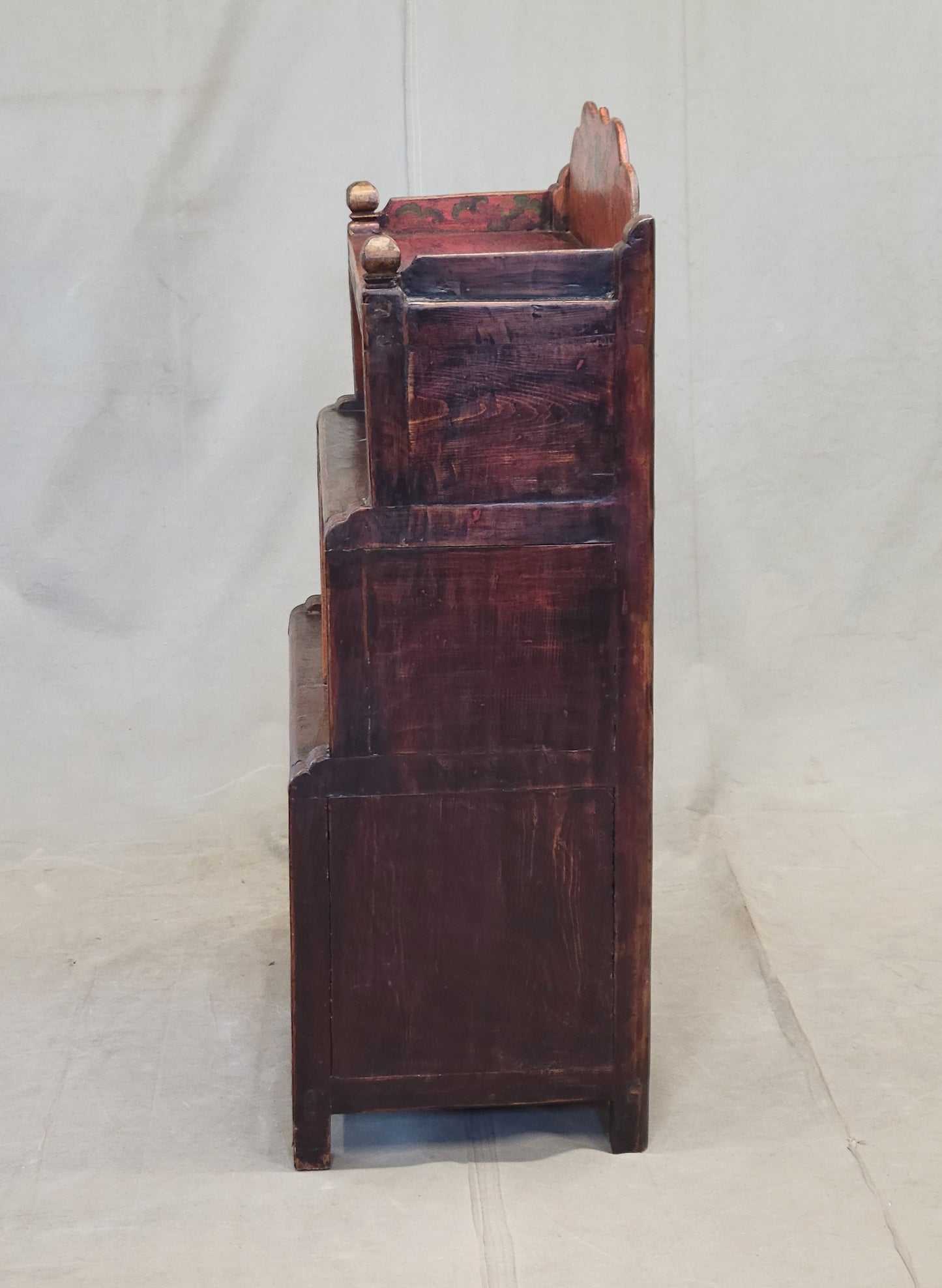 Antique 1920s Tibetan Stepped Storage Altar Cabinet