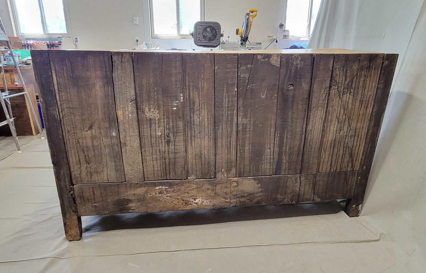 Antique 18th C. French Bleached Oak Serpentine Front Sideboard