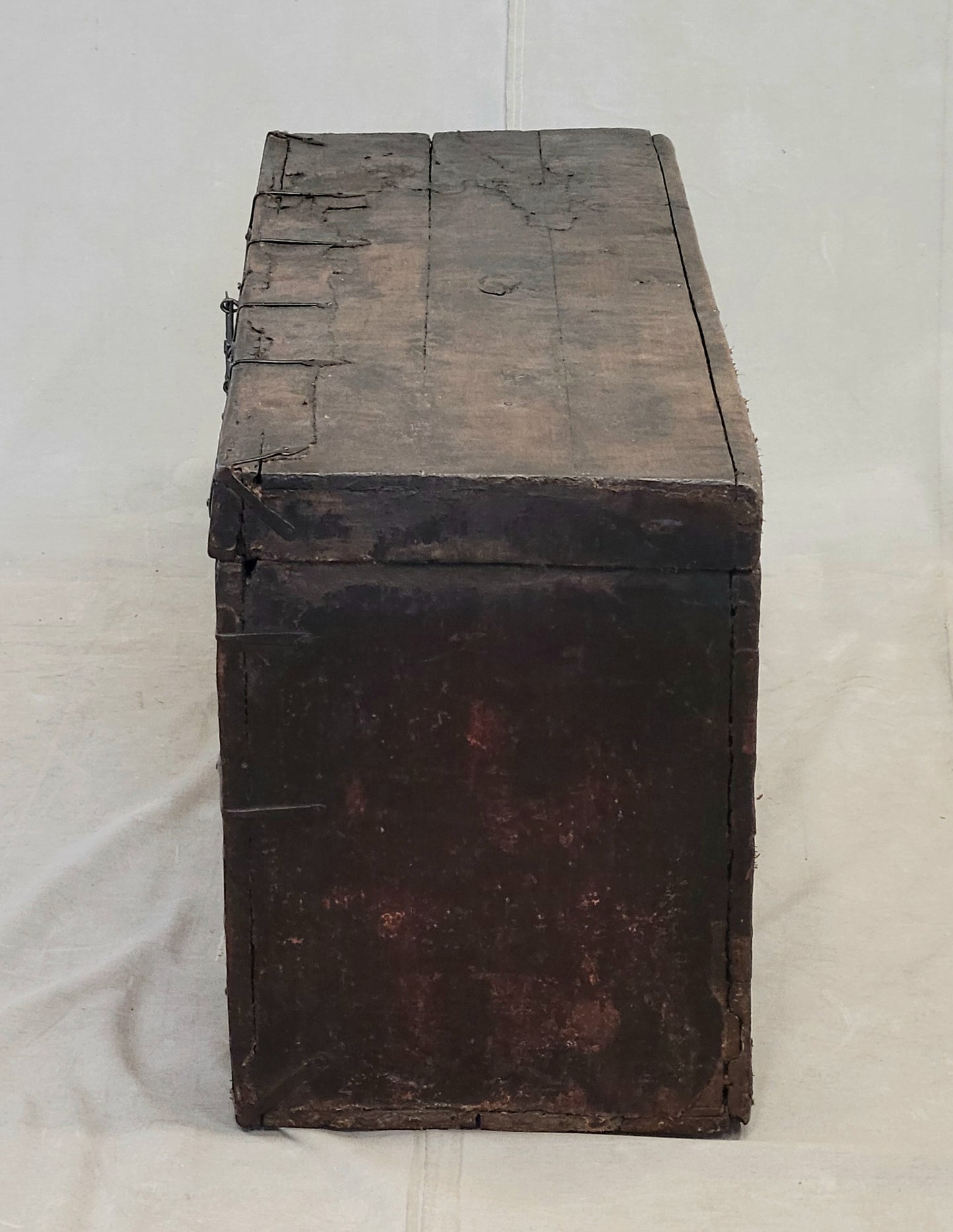 Antique Early 1900s Tibetan Trunk With Original Paint in Dragon Motif