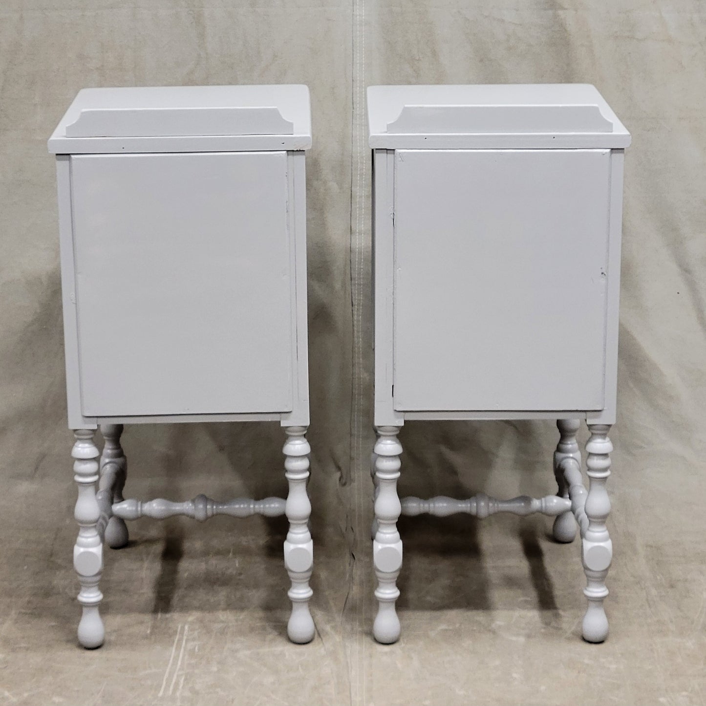 Vintage Gustavian Gray Nightstands - a Pair