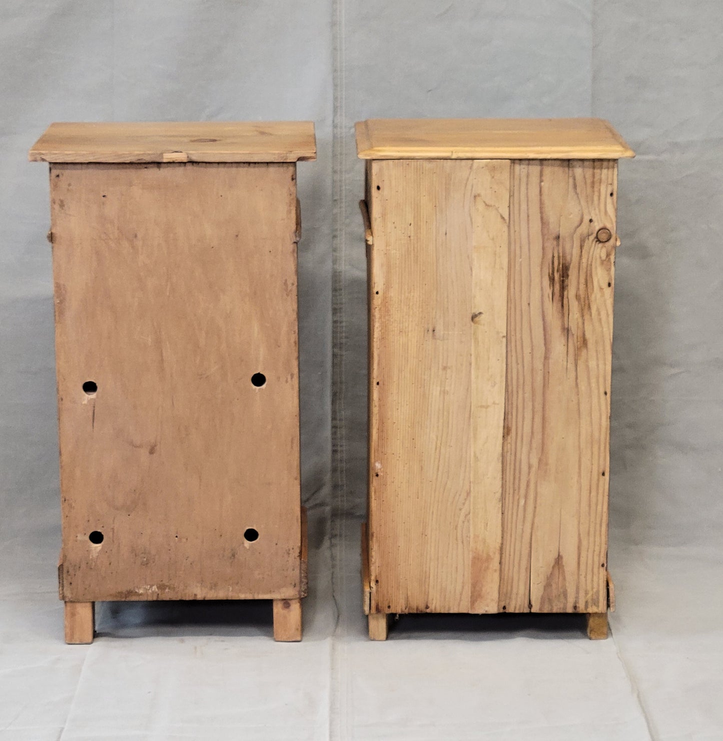 Antique Eastern European Pine Nightstands - a Near Pair