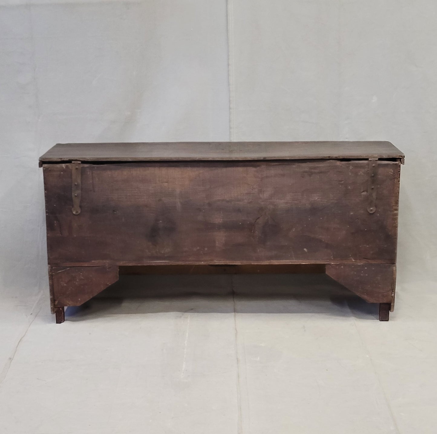 Vintage Berber Moroccan Trunk With Handpainted Arched Designwork, Signed