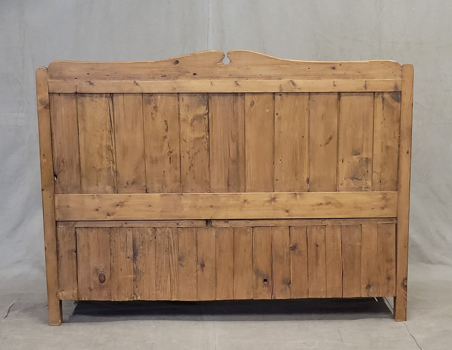 Eastern European Rustic Pine Settle Bench