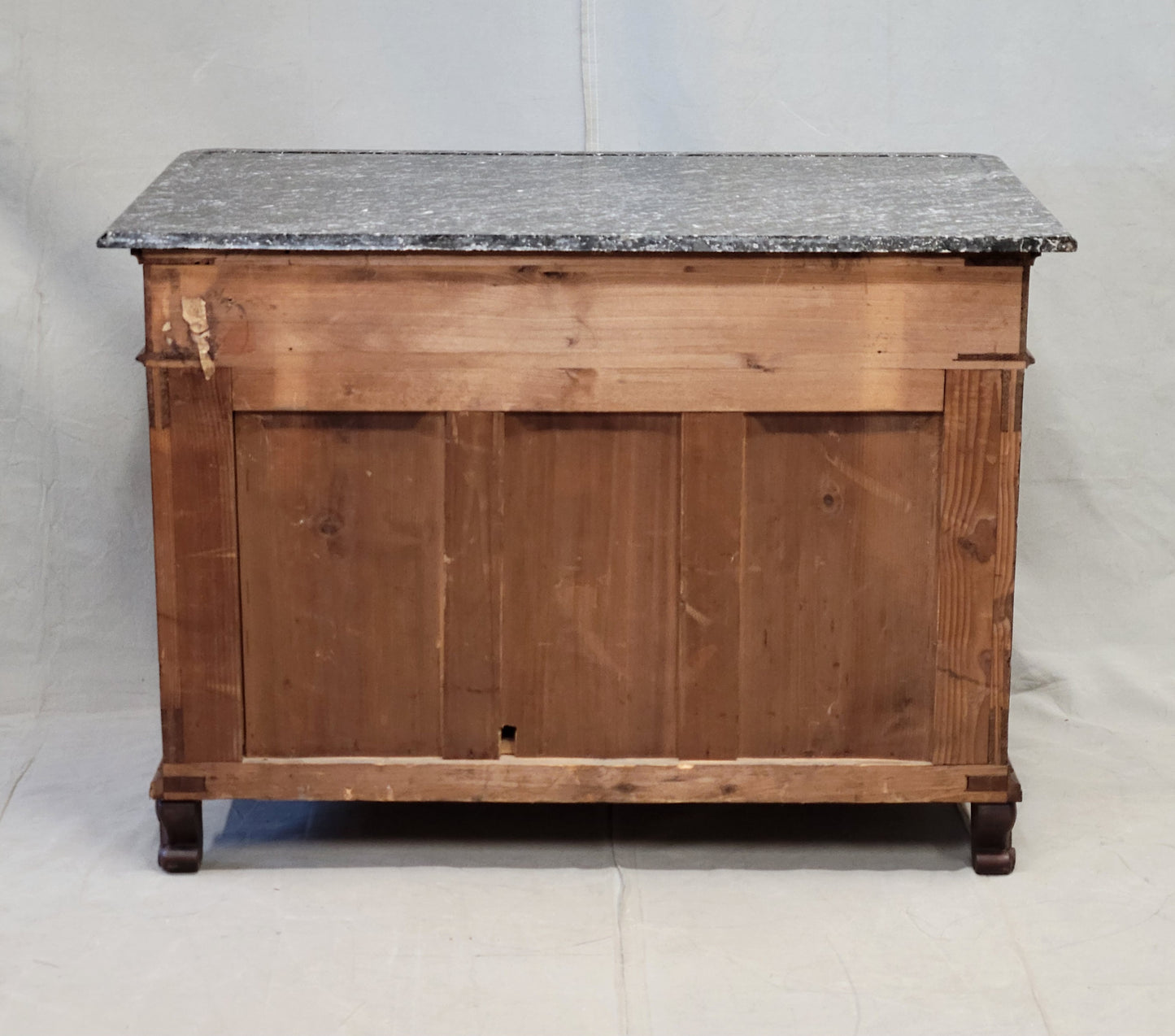 Antique Early 1900s Austrian Walnut Marble Top Sideboard Buffet