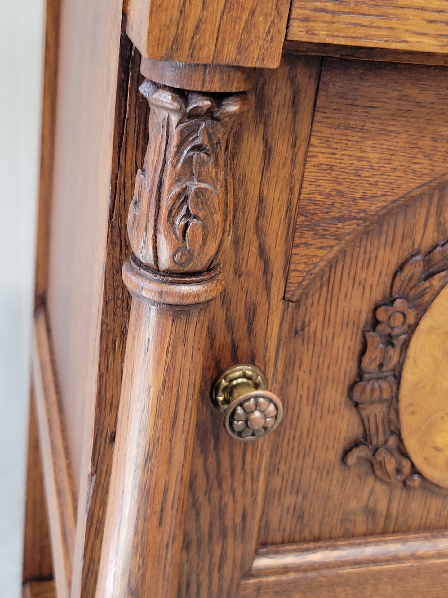 Antique Circa 1900 French Oak Pot Cupboards Nightstands With Carrera Marble Tops- a Pair