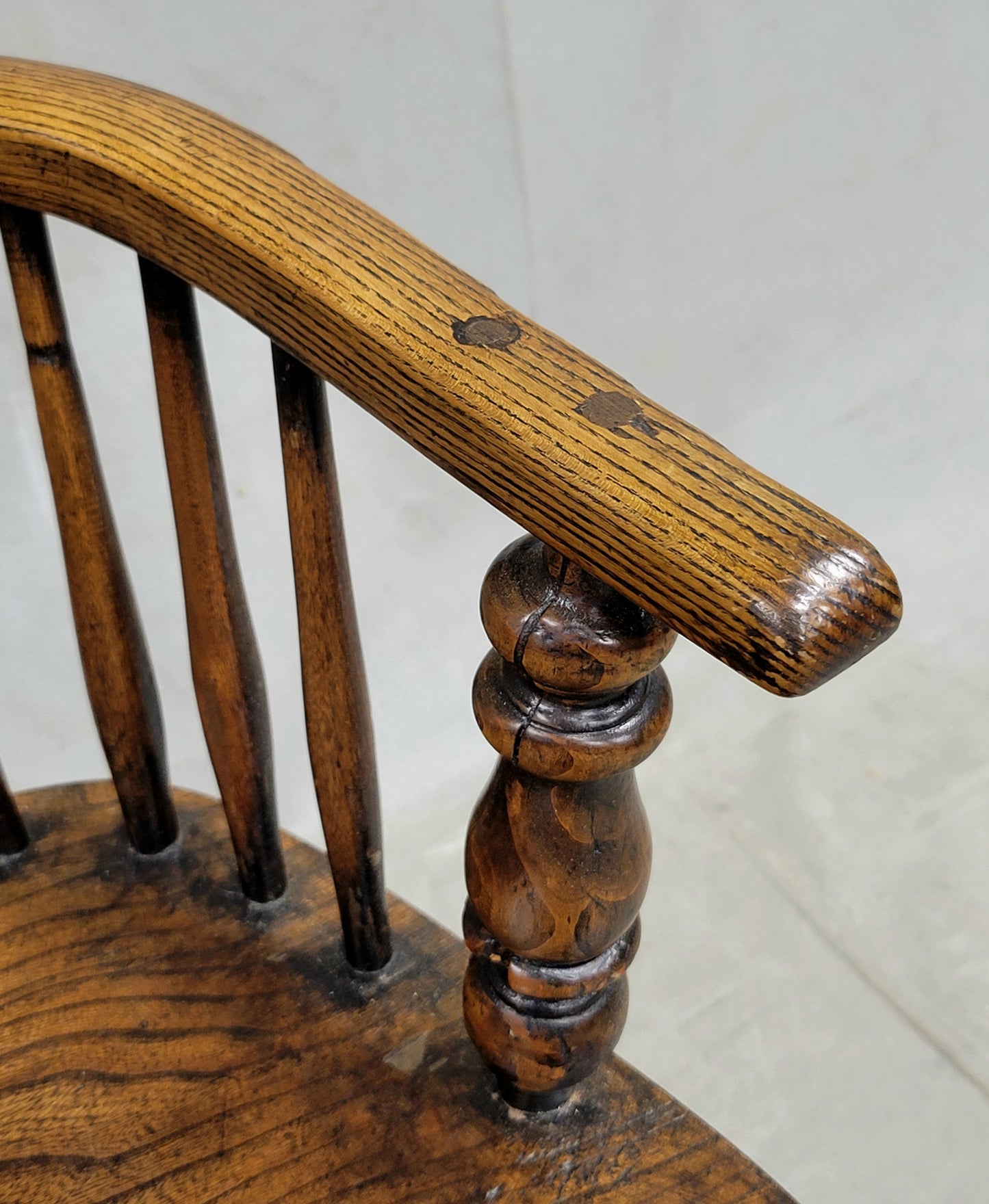 Vintage English Oak and Elm Windsor Chairs - A Pair