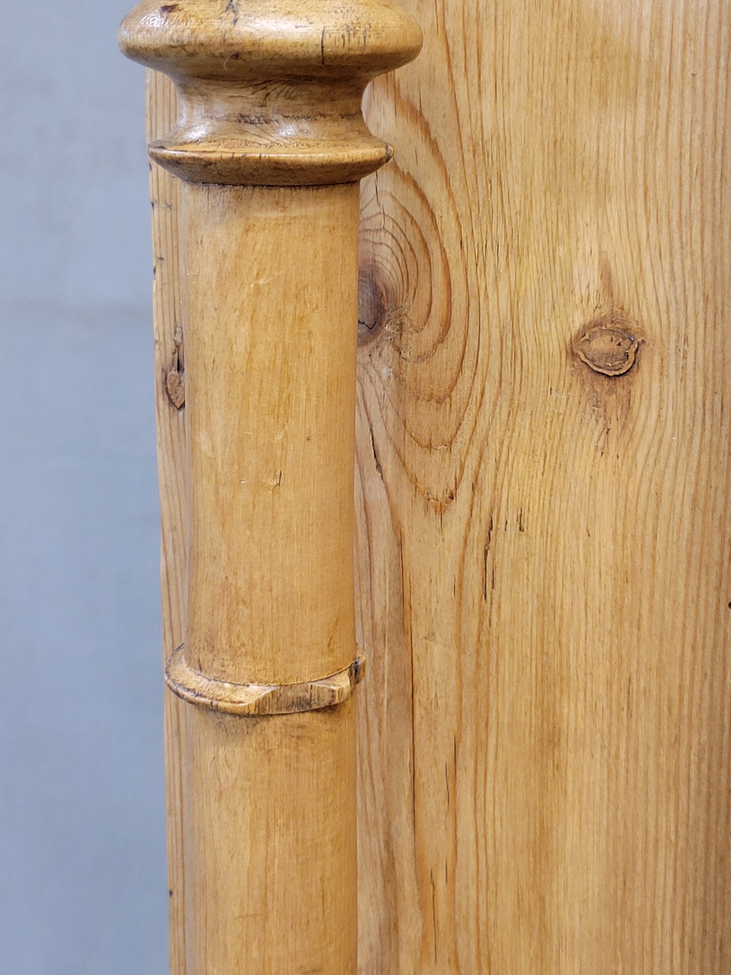 Antique 19th Century Danish Scandinavian Pine Bow Front Armoire Wardrobe