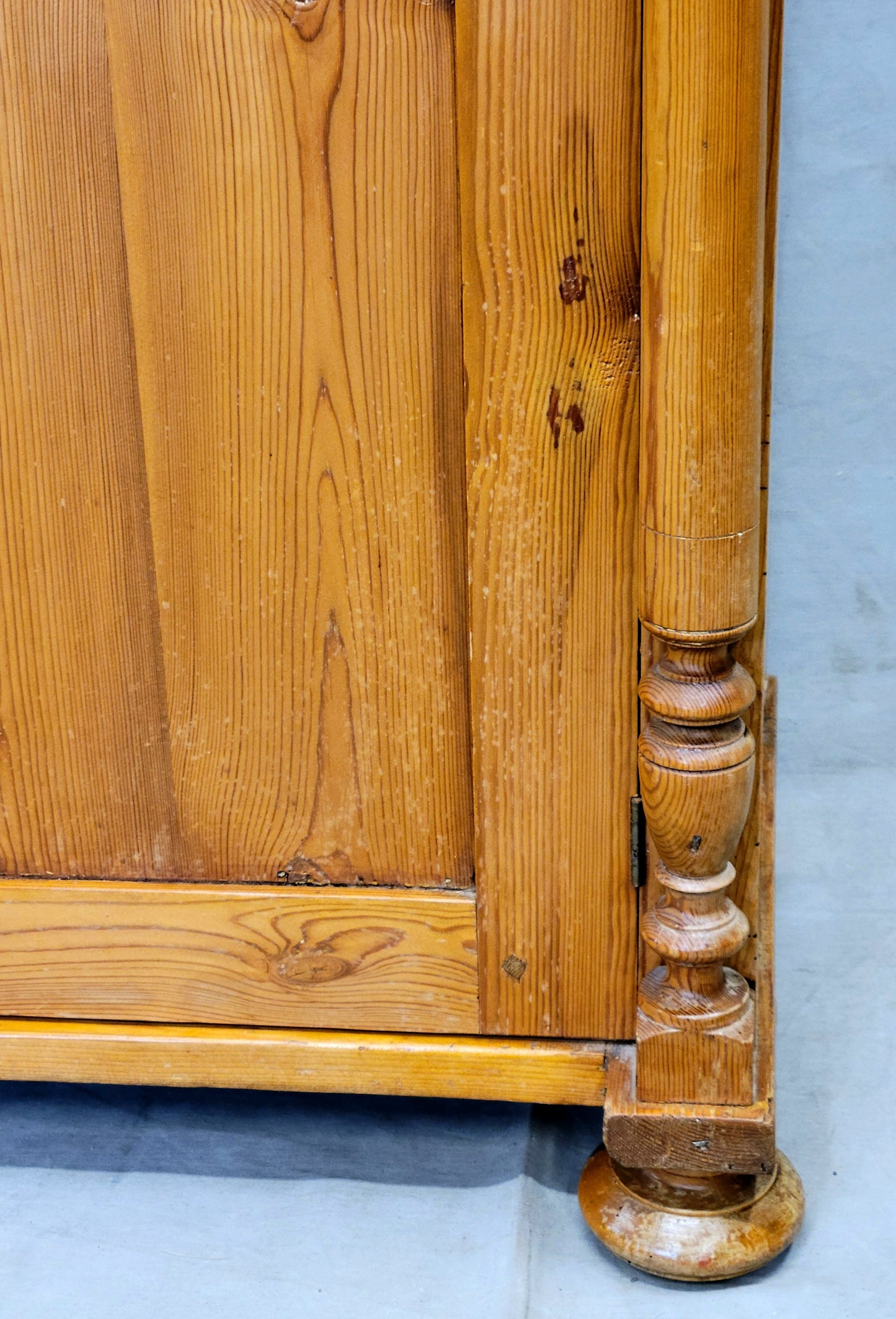 Antique Circa 1880 Swedish Pine Sideboard Buffet With Original Mirror