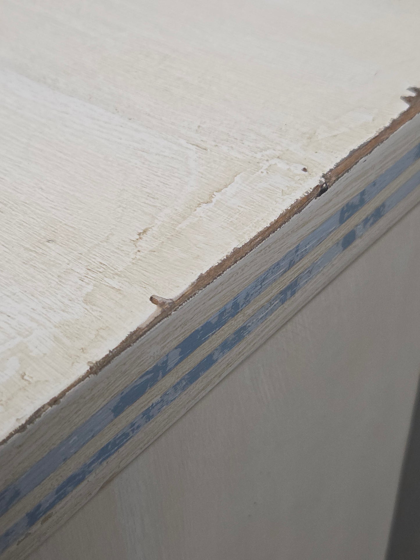 Antique English Pine Painted Dresser Chest of Drawers With Greek Key Motif