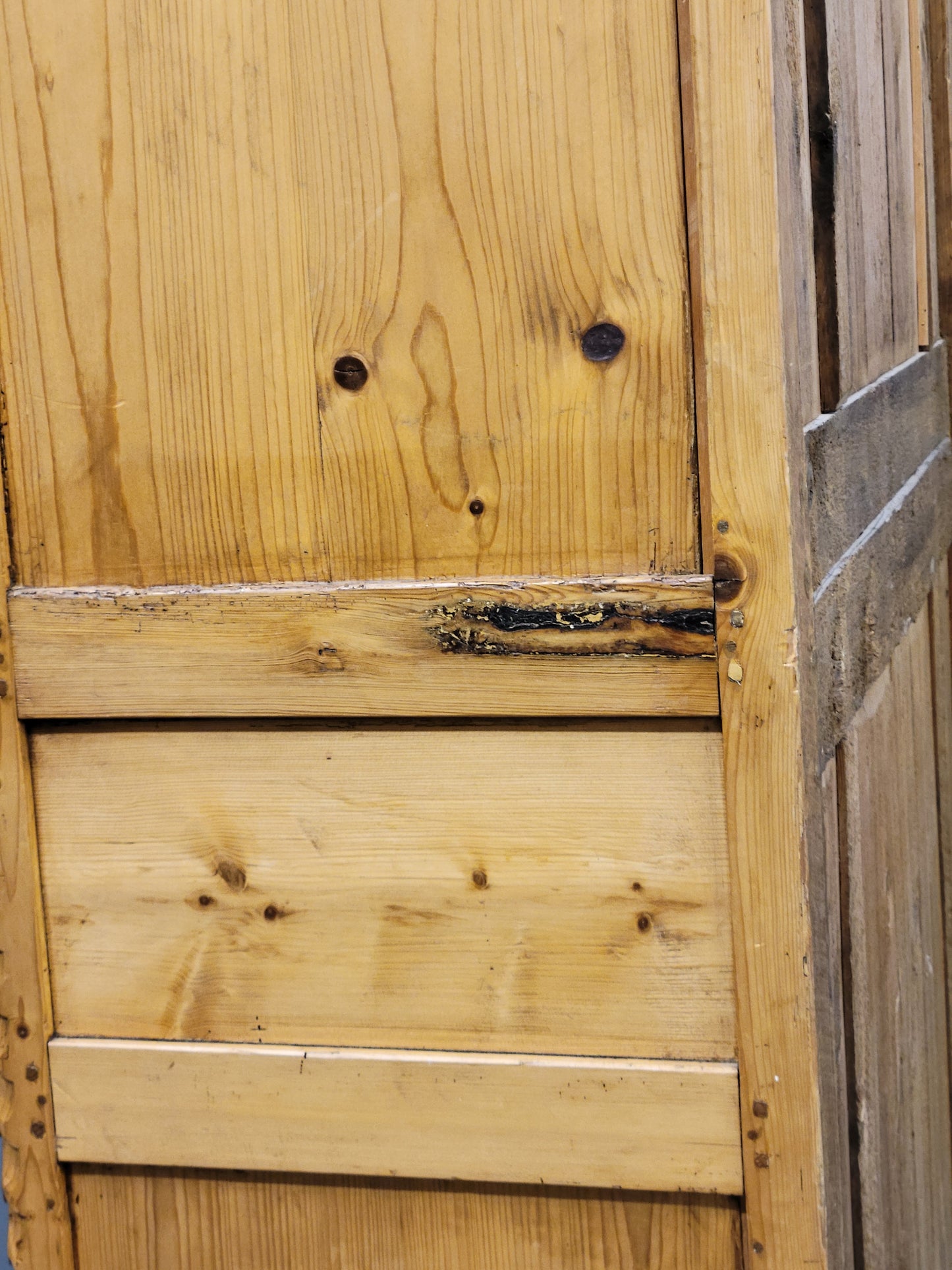 Antique Circa 1870 French Provincial Pine Wedding Armoire