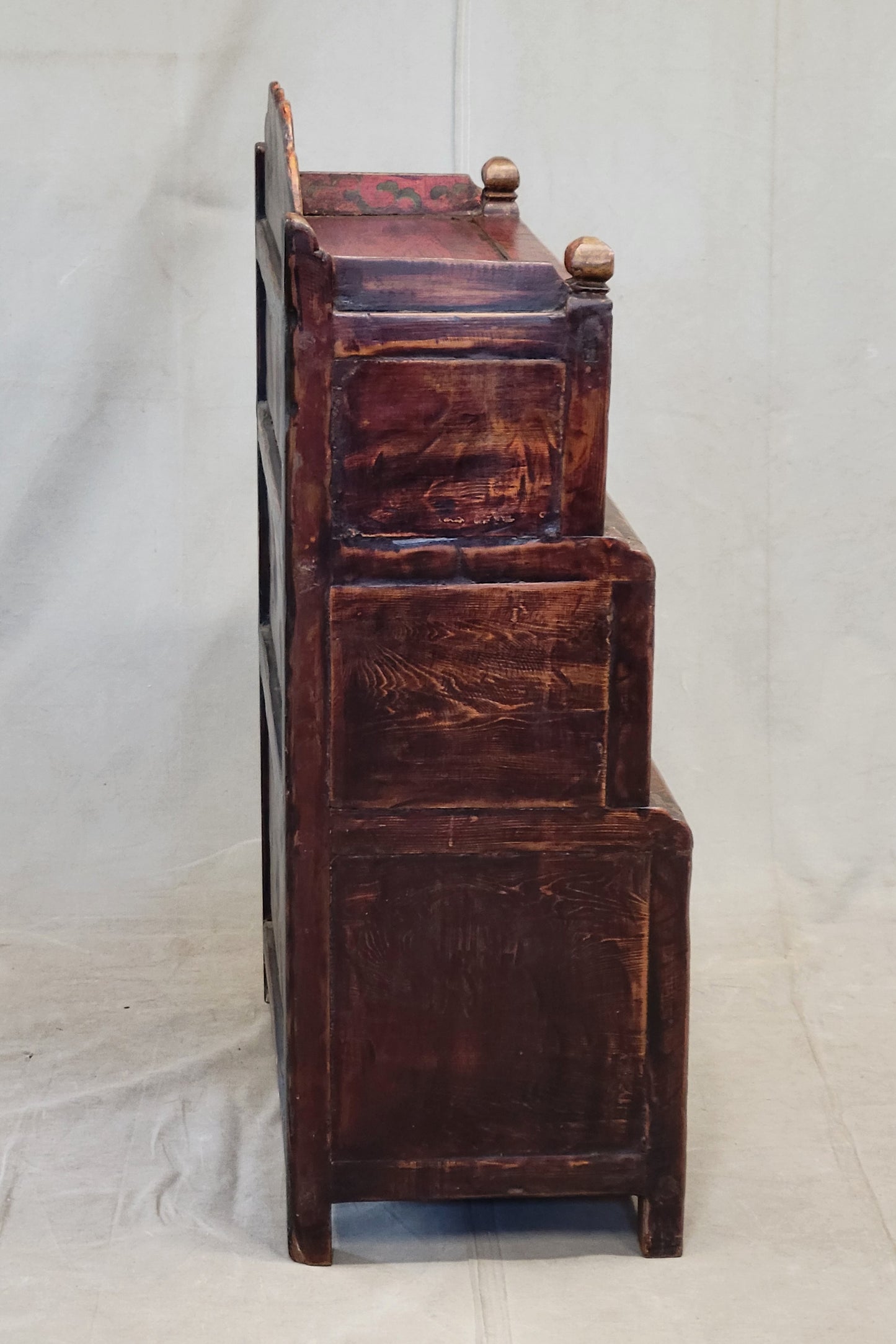 Antique 1920s Tibetan Stepped Storage Altar Cabinet
