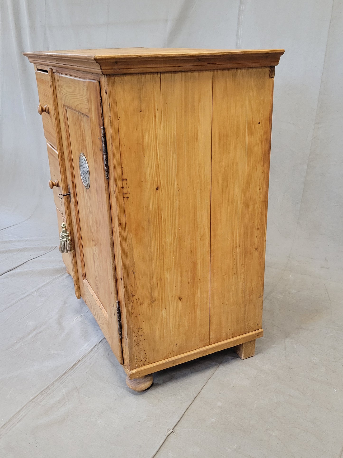 Antique German Pine Locking Pie or Larder Cabinet