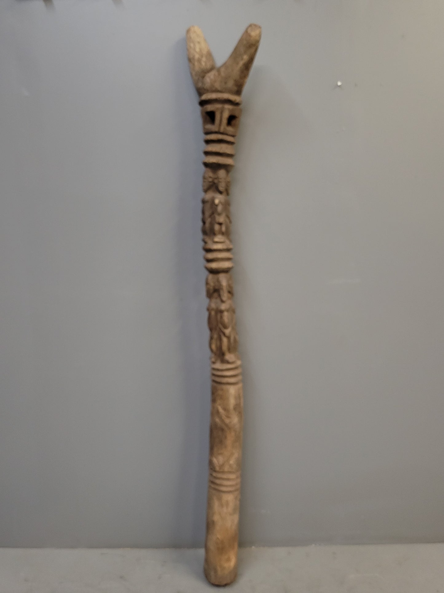 Vintage Dogon African Carved Wood House Post Ethnic Art