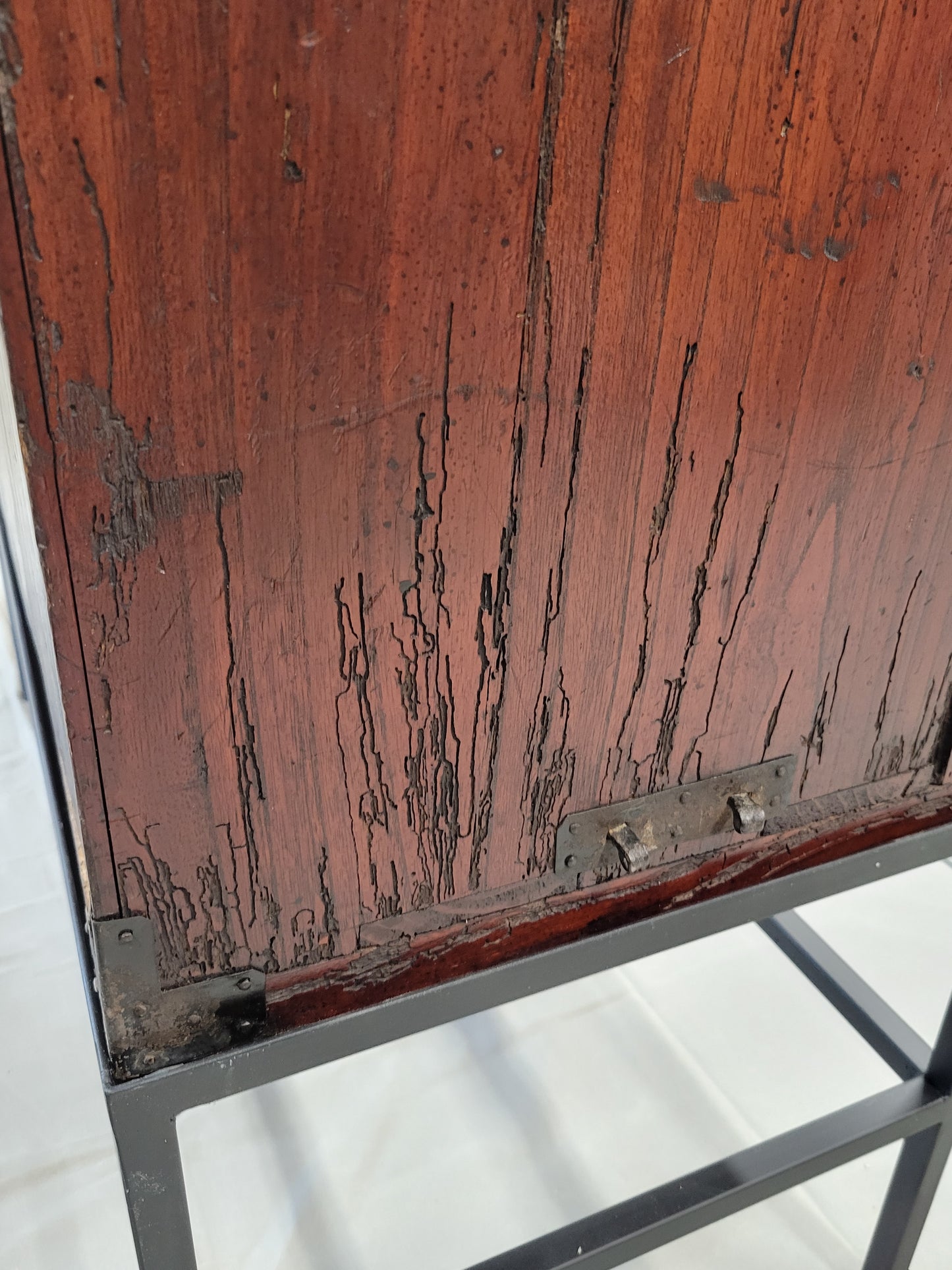 Antique Japanese Tansu Chest With Drawers on Contemporary Metal Stand