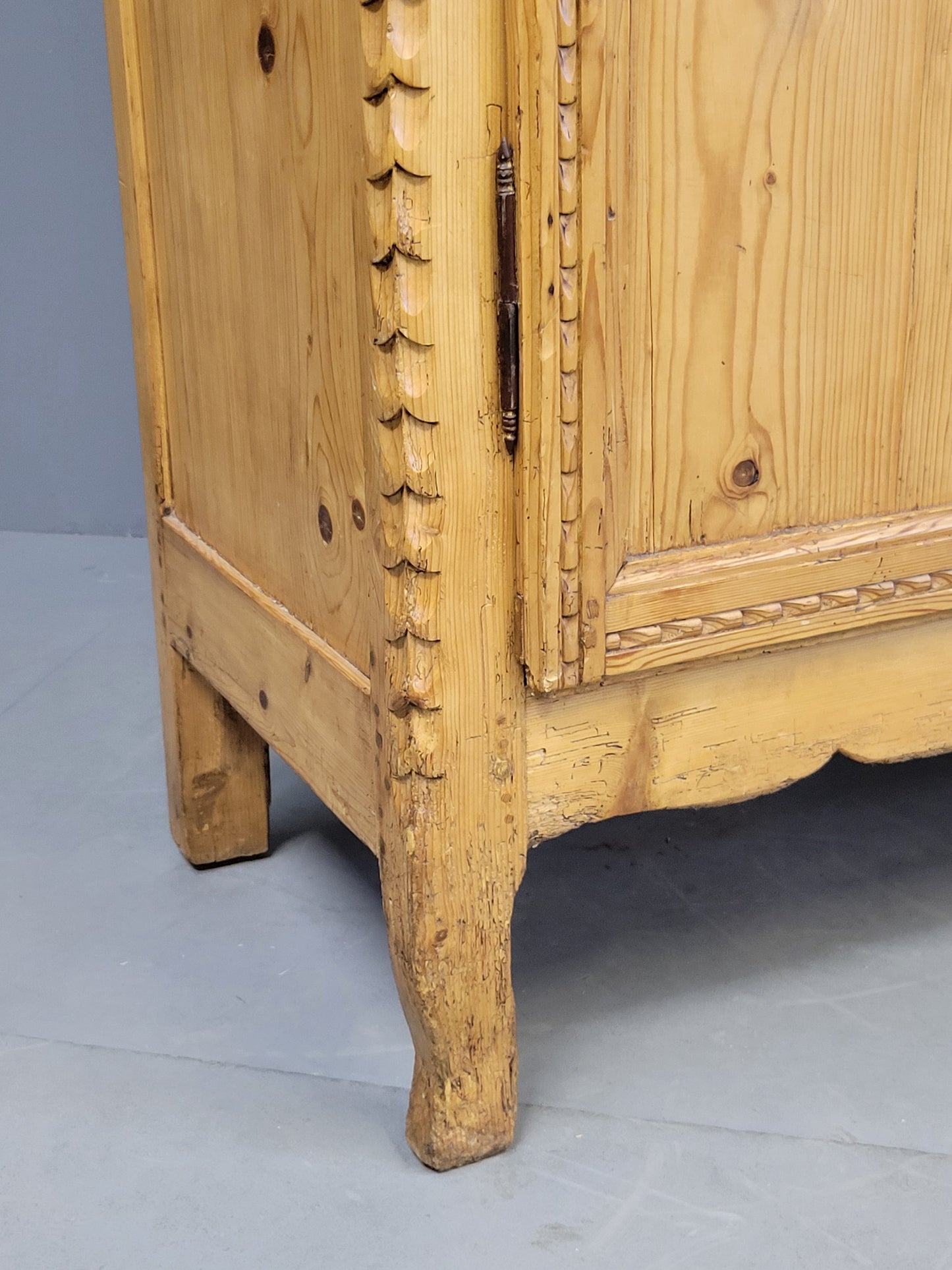 Antique Circa 1870 French Provincial Pine Wedding Armoire