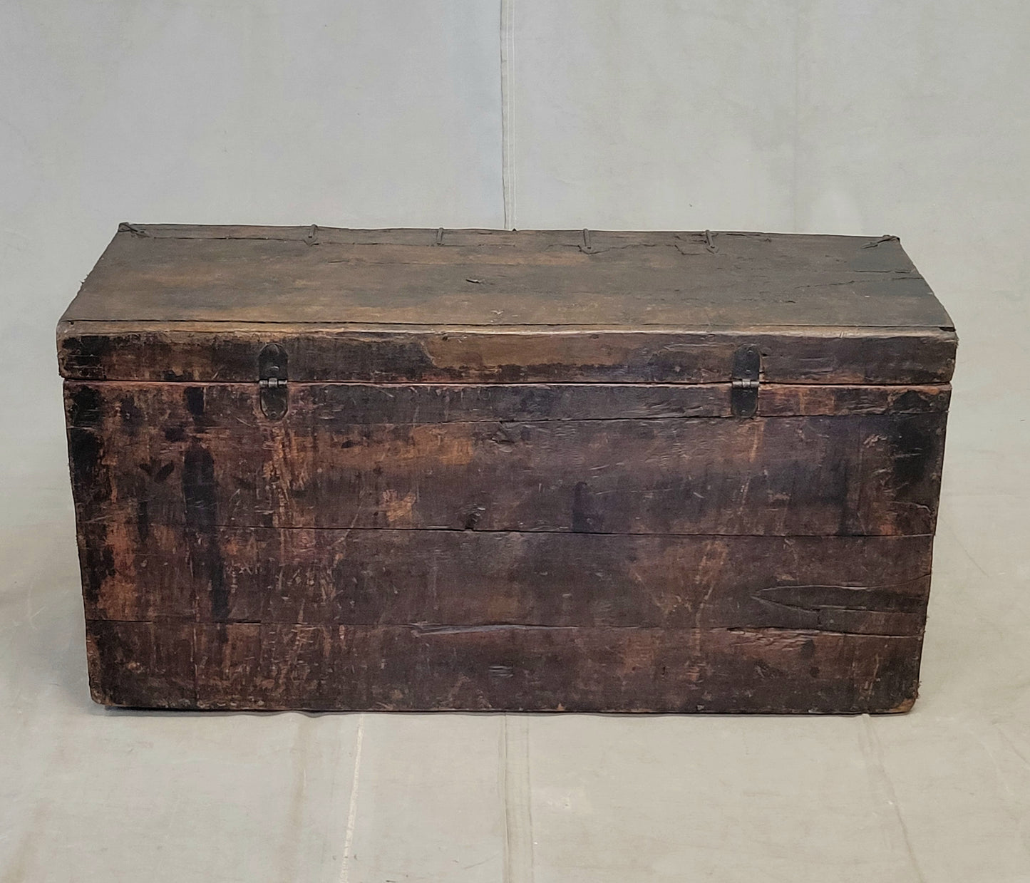 Antique Early 1900s Tibetan Trunk With Original Paint in Dragon Motif
