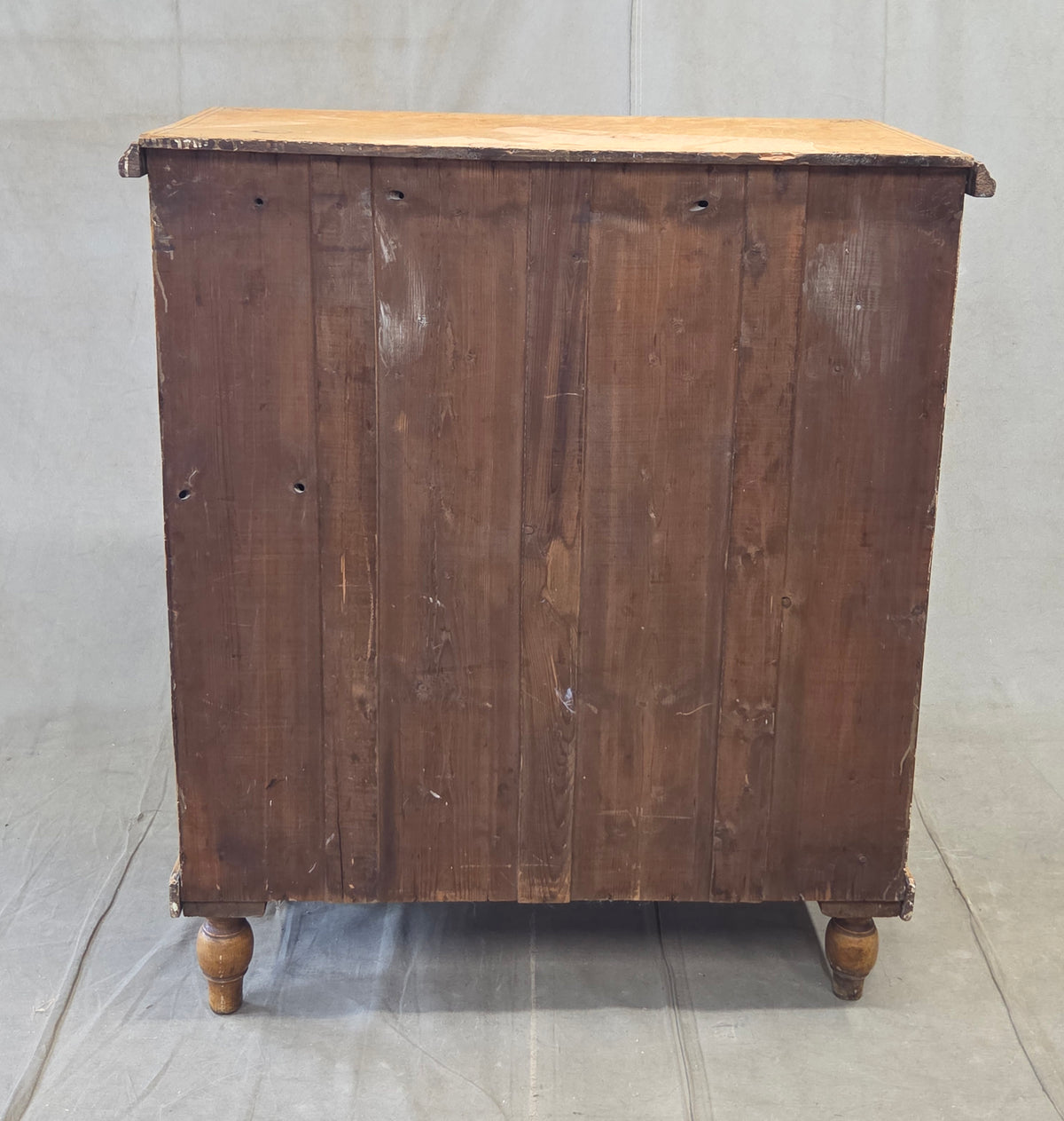Antique Late 19th Century English Pine Faux Bois Maple Chest of Drawers