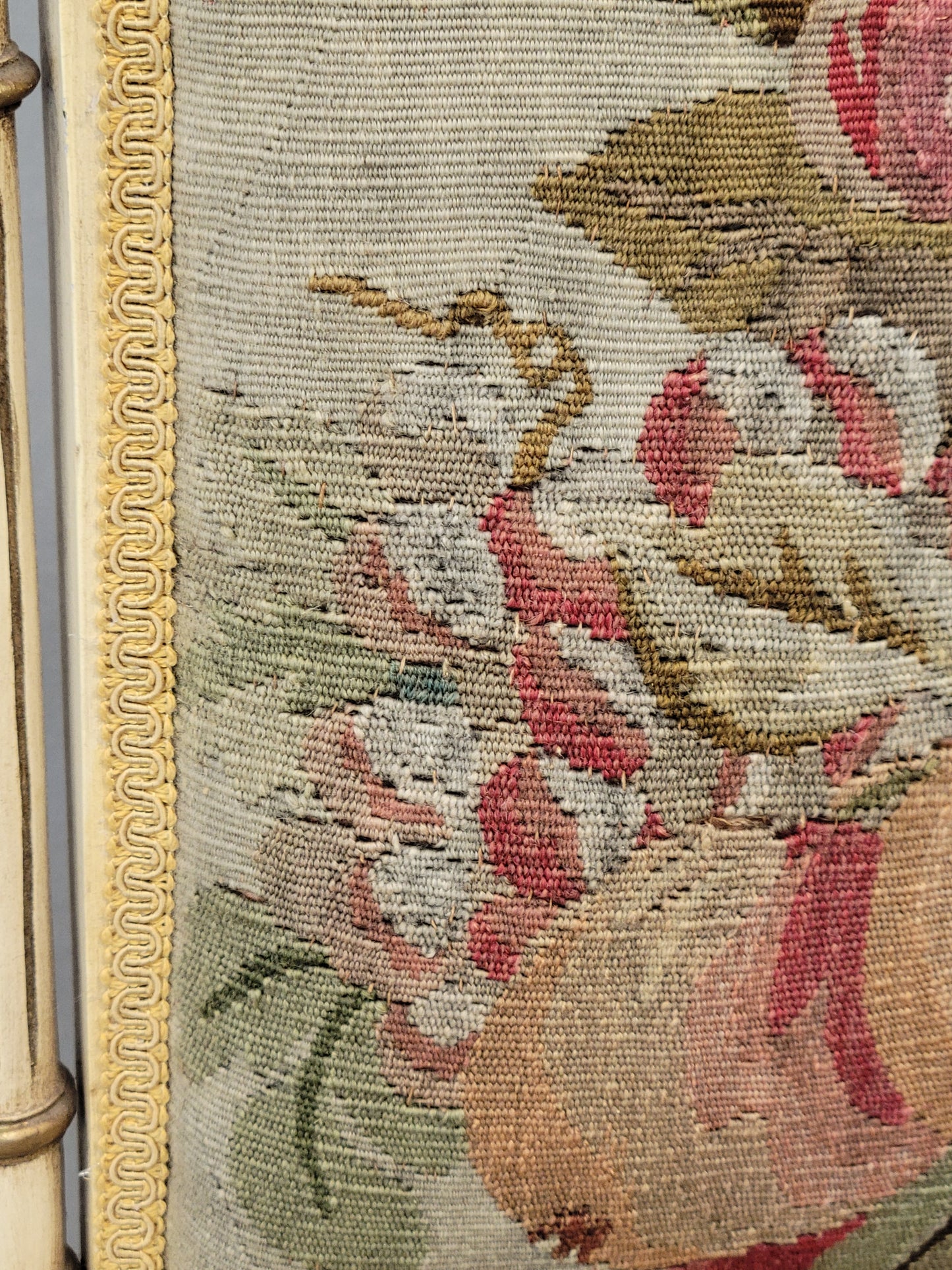 Vintage French Neoclassical Style Chairs With Antique Tapestry Upholstery - a Pair