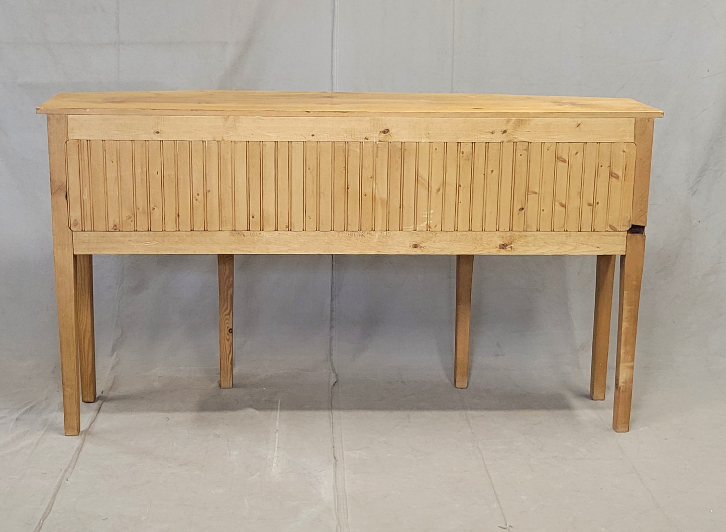 Vintage Shaker Style Pine Console Sideboard Buffet With Brass Pulls