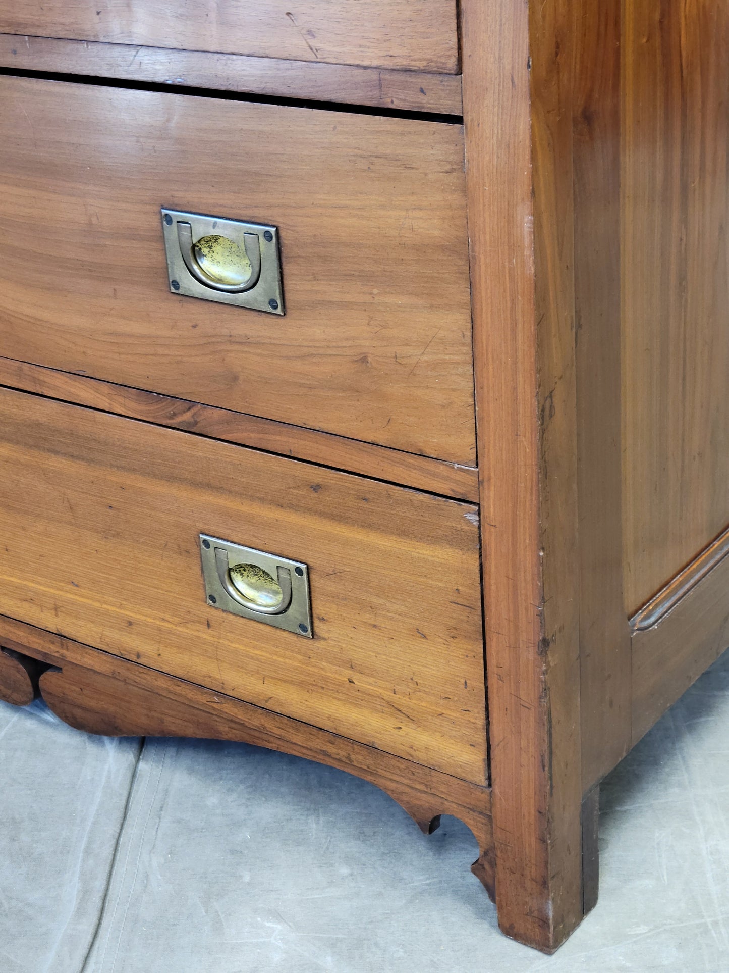 Antique Scottish or English Campaign Butler's Desk Chest of Drawers (CH)