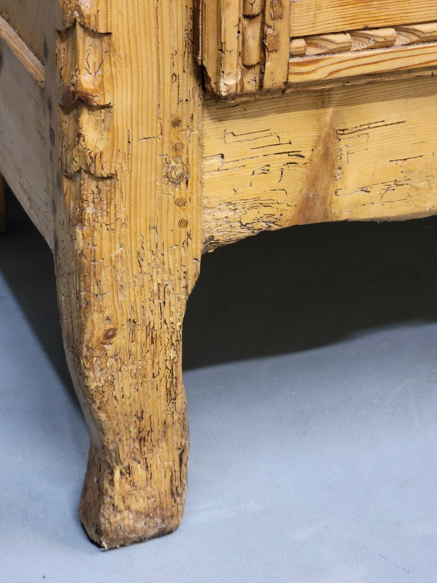 Antique Circa 1870 French Provincial Pine Wedding Armoire