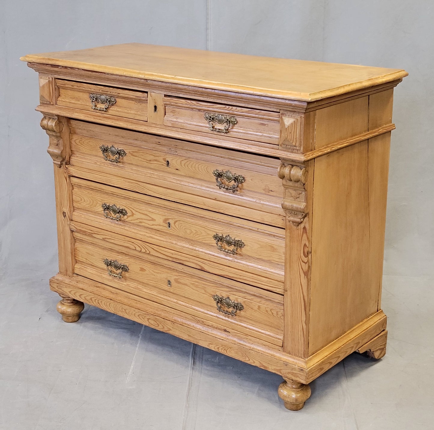 Antique Eastern European or German Pine Chest of Drawers Dresser