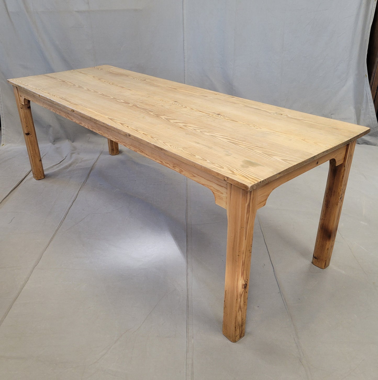 Vintage European Scrubbed Pine Rustic Farmhouse Table